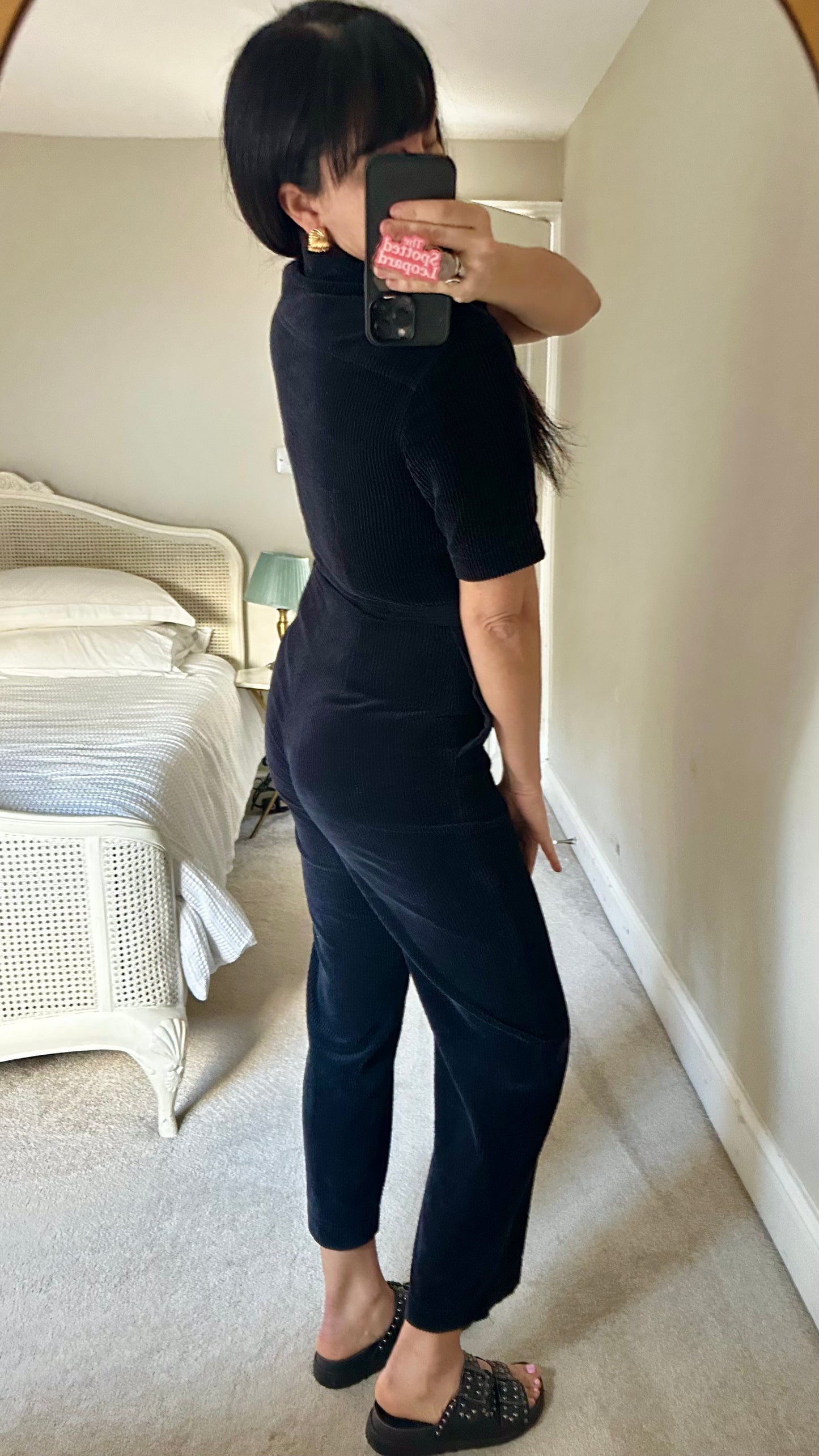 & other stories black corduroy jumpsuit playsuit small UK 8