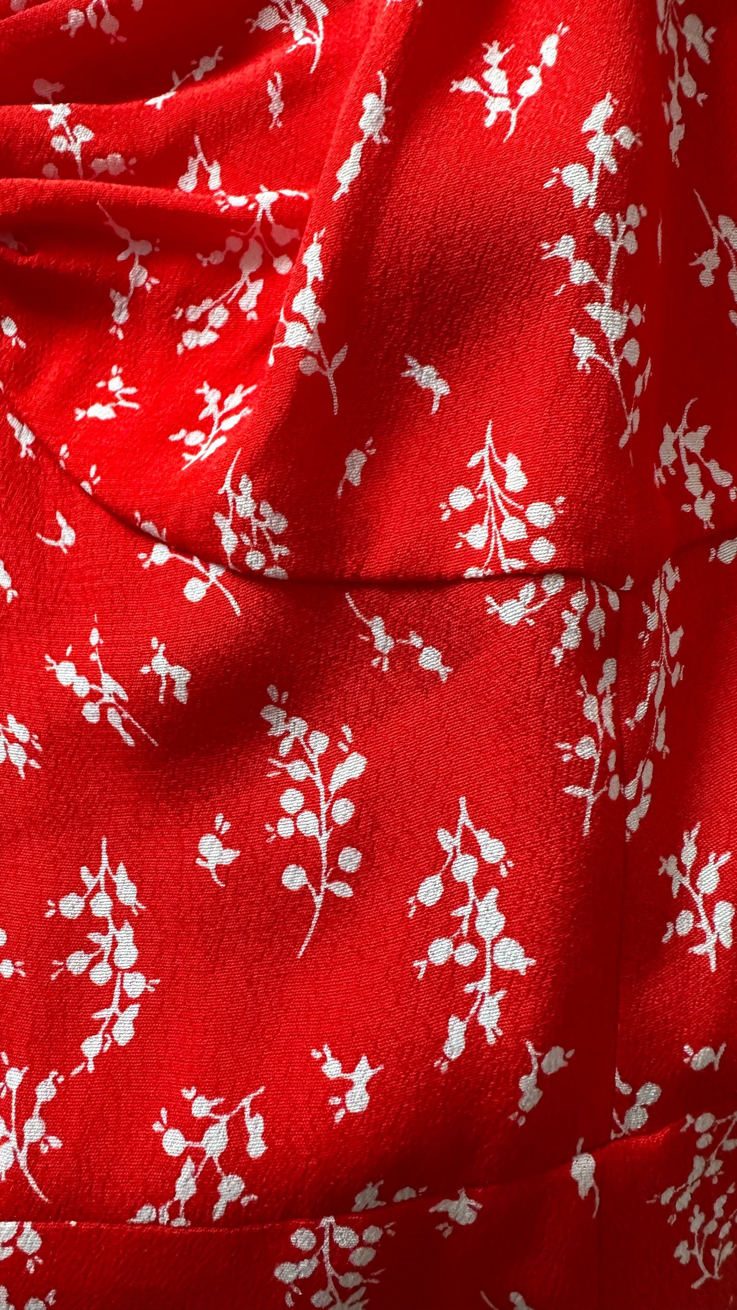 & other stories red white floral side split midi maxi dress small UK 8 vgc