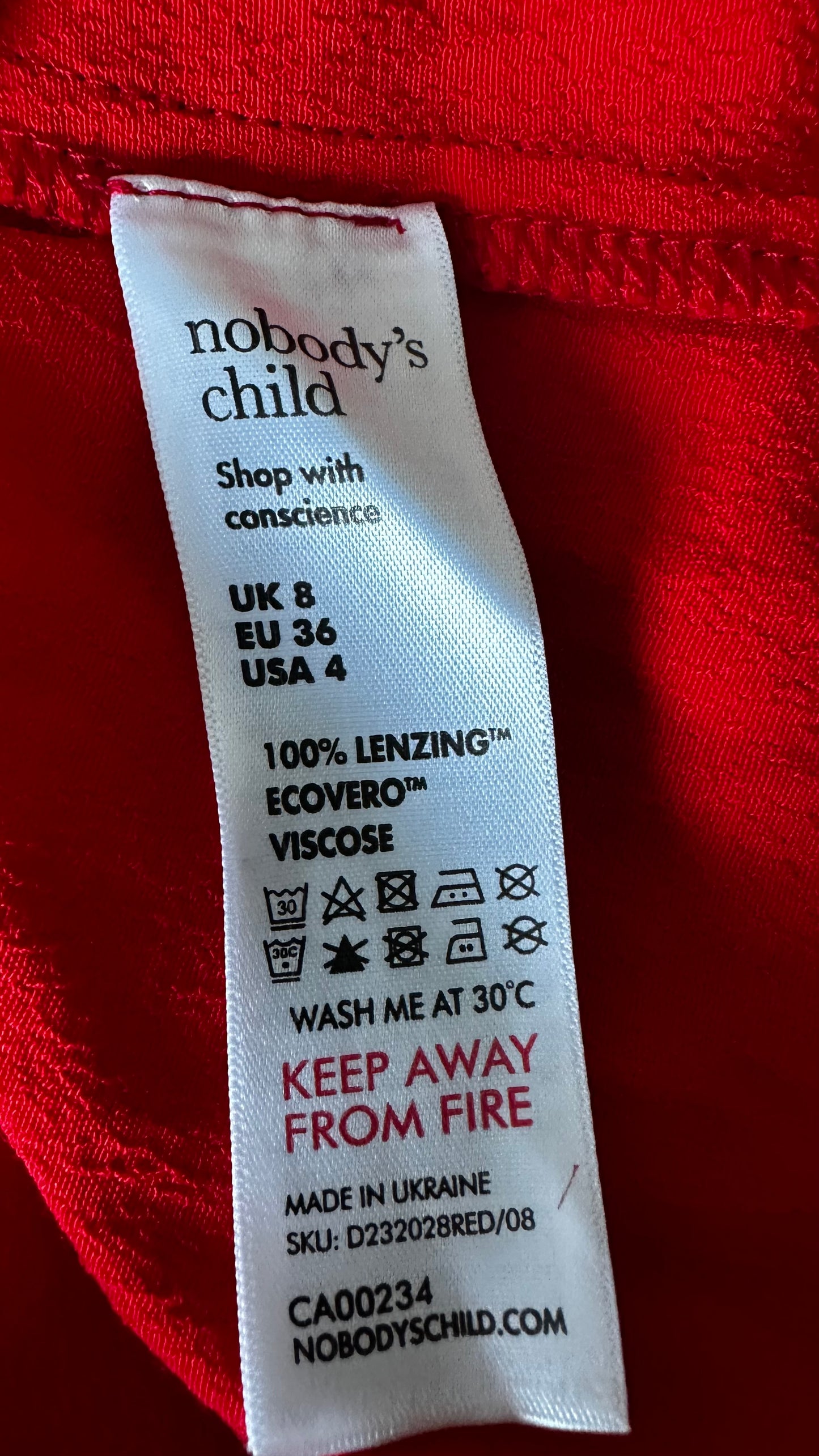 Nobody’s Child Red midi long dress small UK 8-10 new bnwt