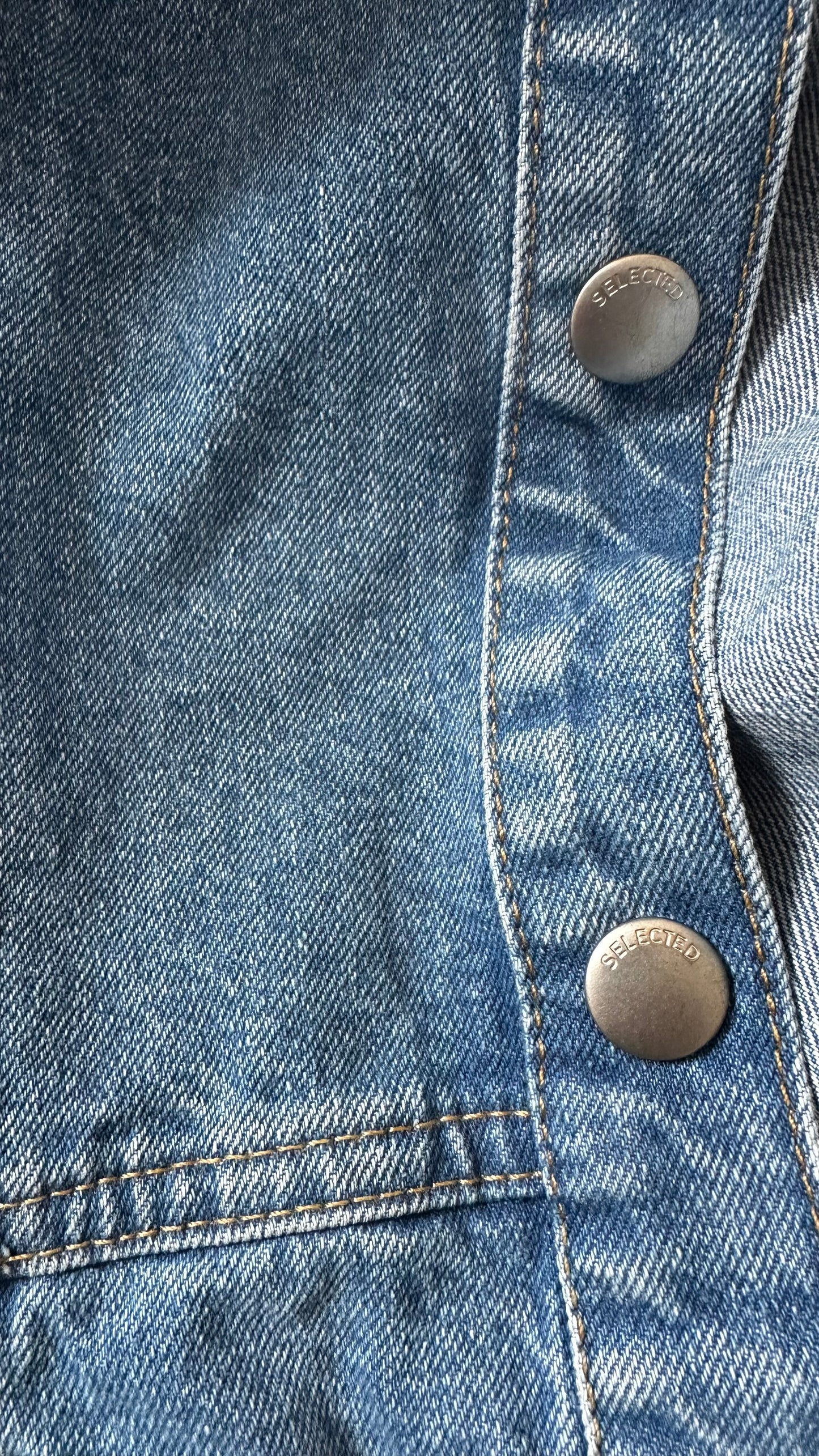 Selected Femme @ Anthropologie denim blue button up shirt mini dress medium UK 14 new bnwt