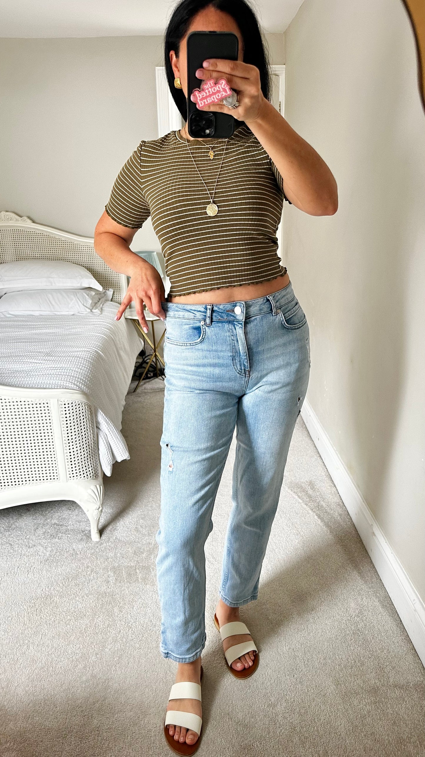 Mint Velvet light blue distressed denim jeans medium UK 10 12 regular