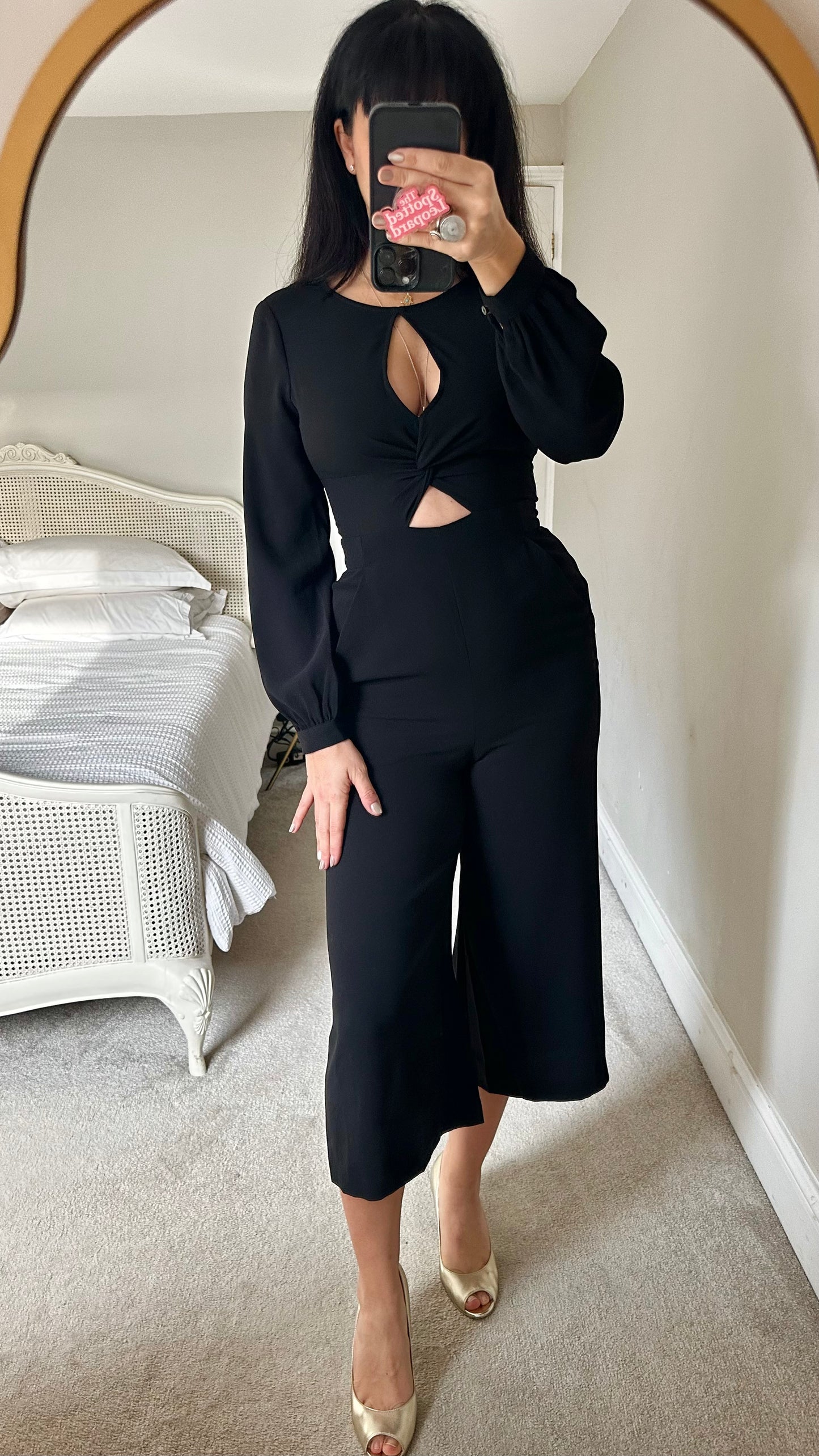 Whistles black cut out jumpsuit playsuit trousersuit small UK 8 event vgc