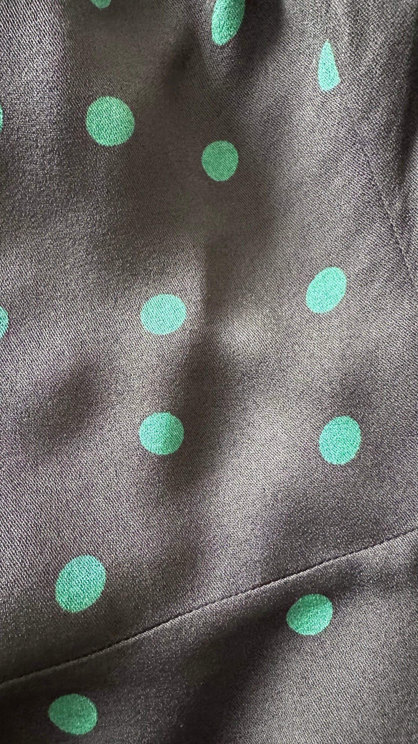 & other stories black green polka dot midi dress side split large UK 12 new