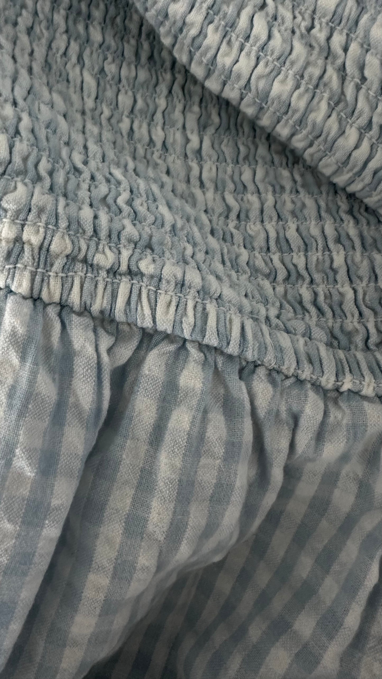 YAS light blue white gingham check long sun dress large UK 12-14