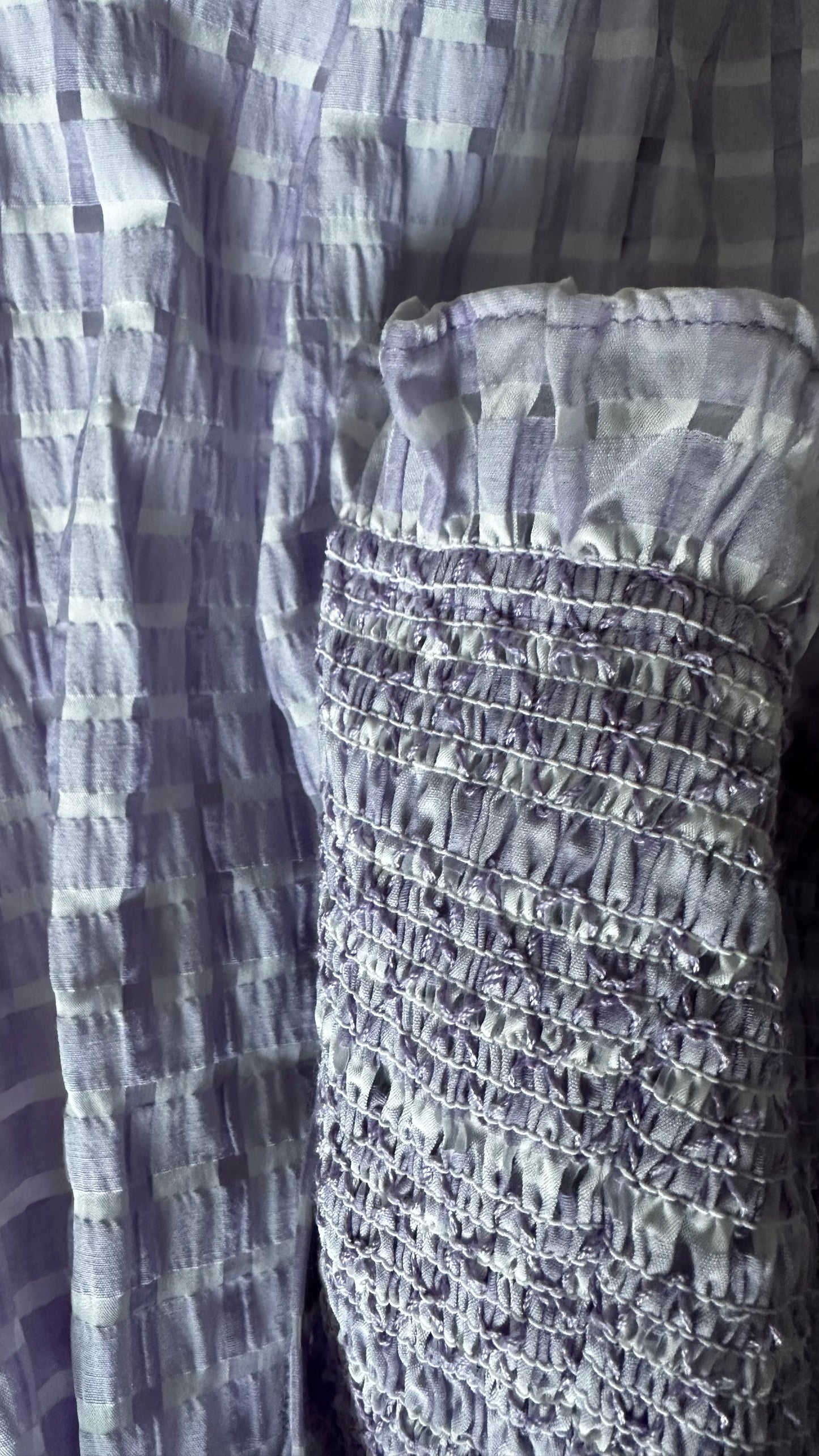 YAS lilac white gingham check midi long maxi dress extra large UK 14-16