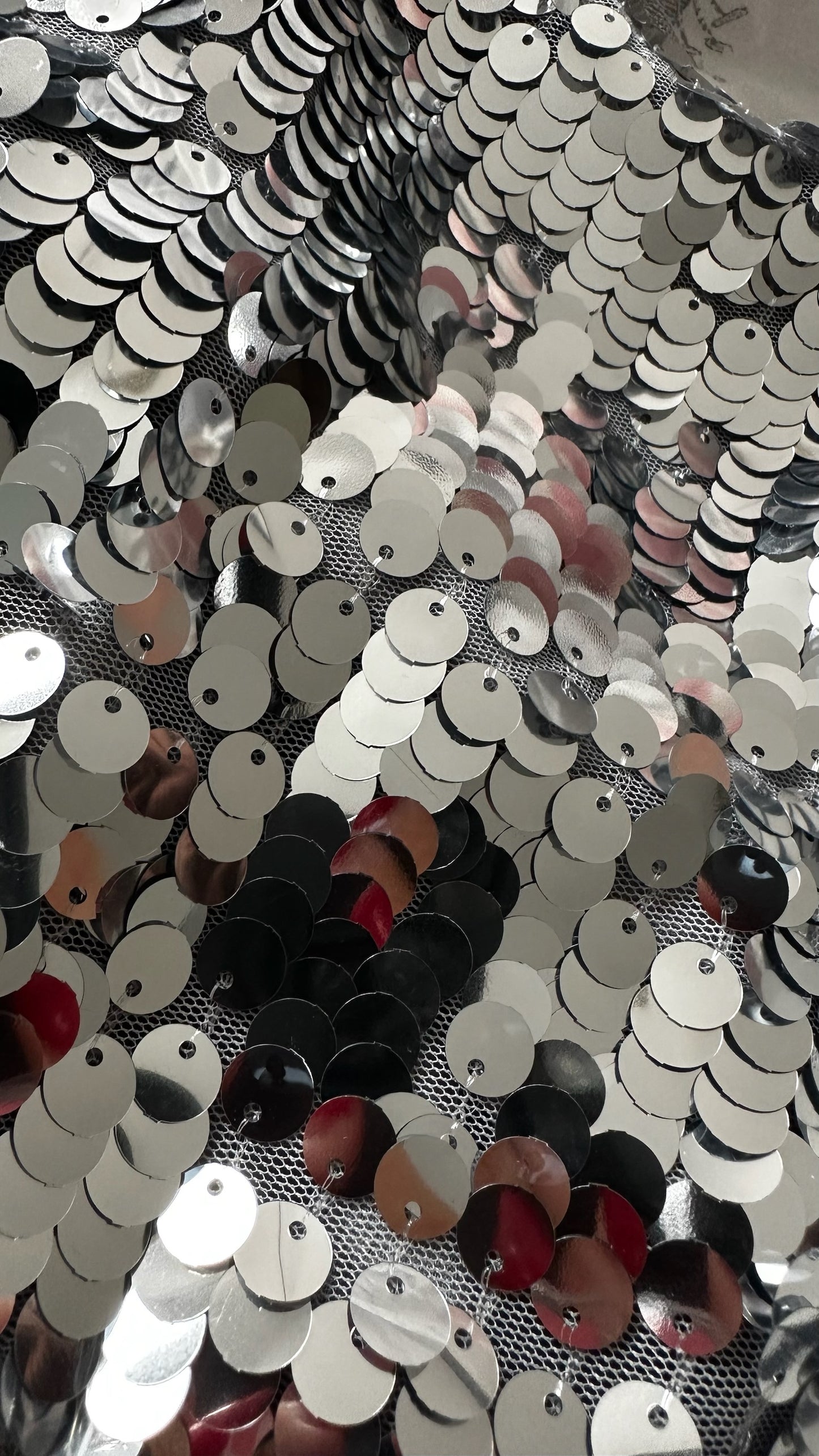 Feather & bone @ Anthropologie silver sequin event mini skirt medium UK 10 vgc XMS25