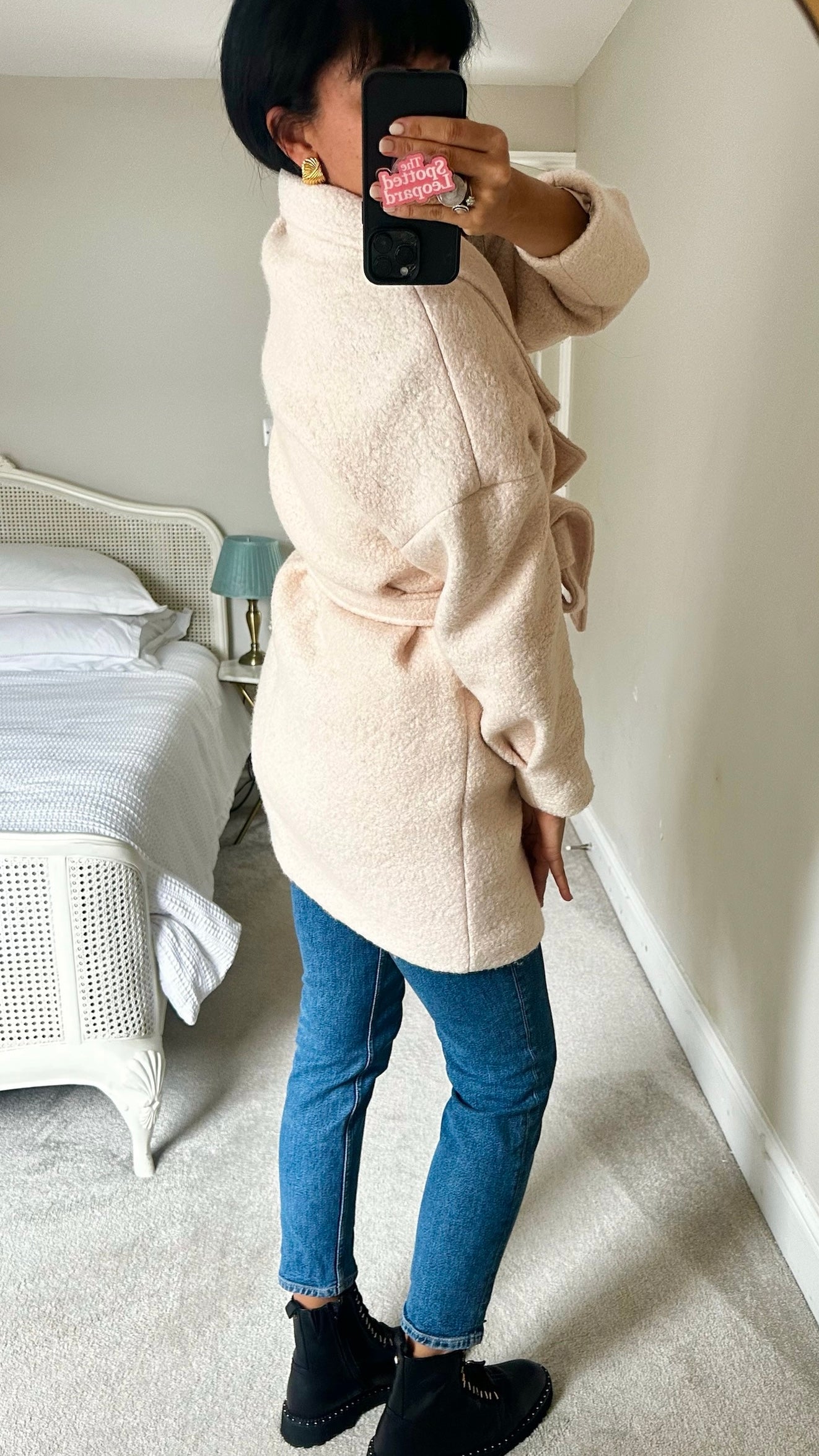 Selected femme @ Anthropologie cream wool blend coat small UK 8 vgc