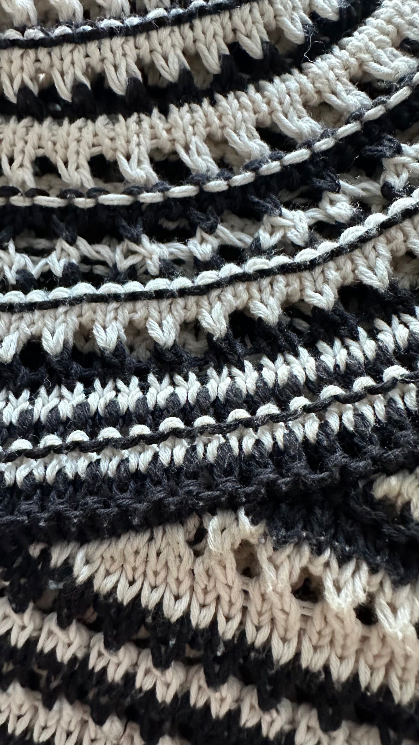 Zara black white stripe crochet mini slip dress small UK 8 10 vgc