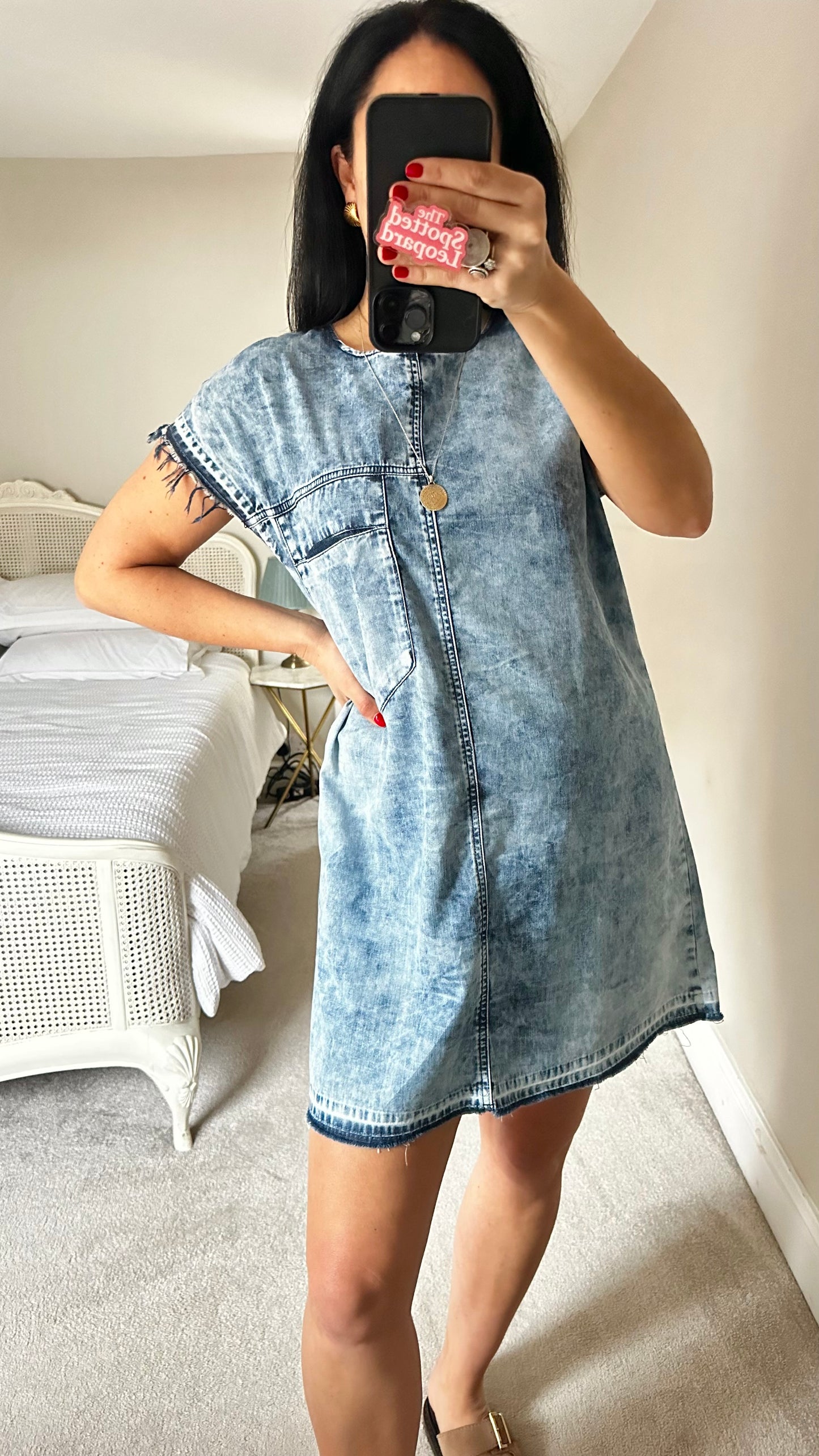 Bimba Y Lola blue denim casual mini dress medium UK 12 vgc