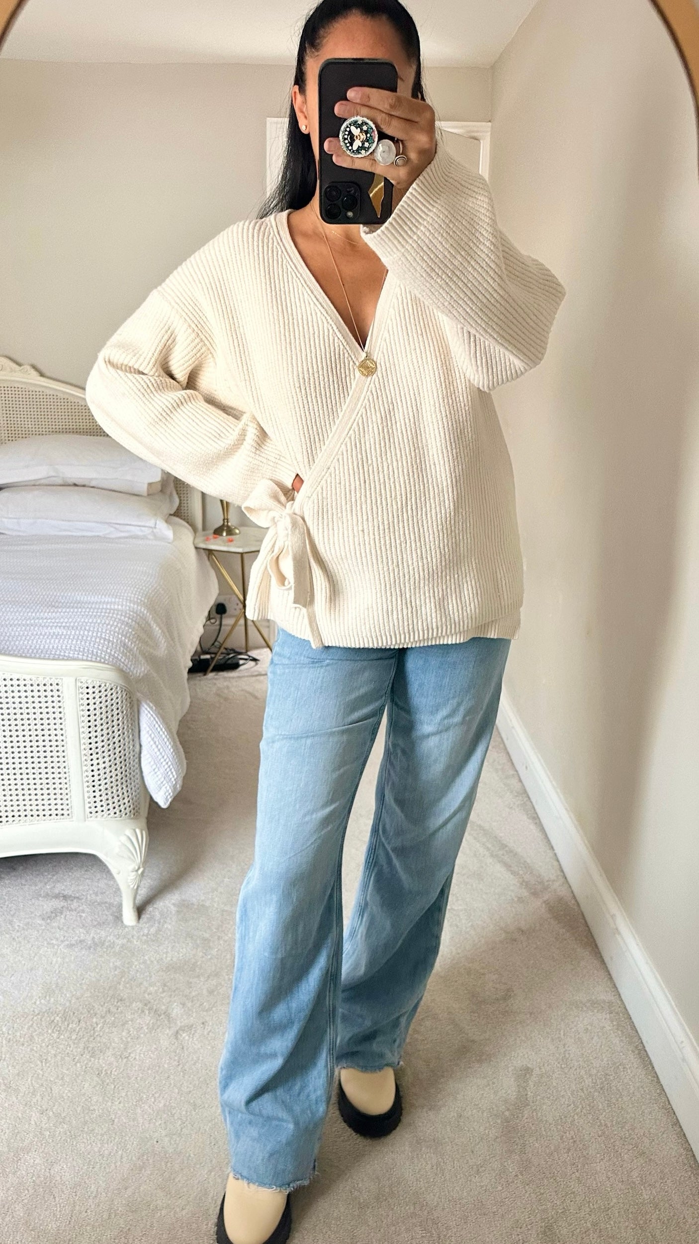 Hush cream knit wrap cardigan jumper XL extra large UK 14 excellent used condition W25