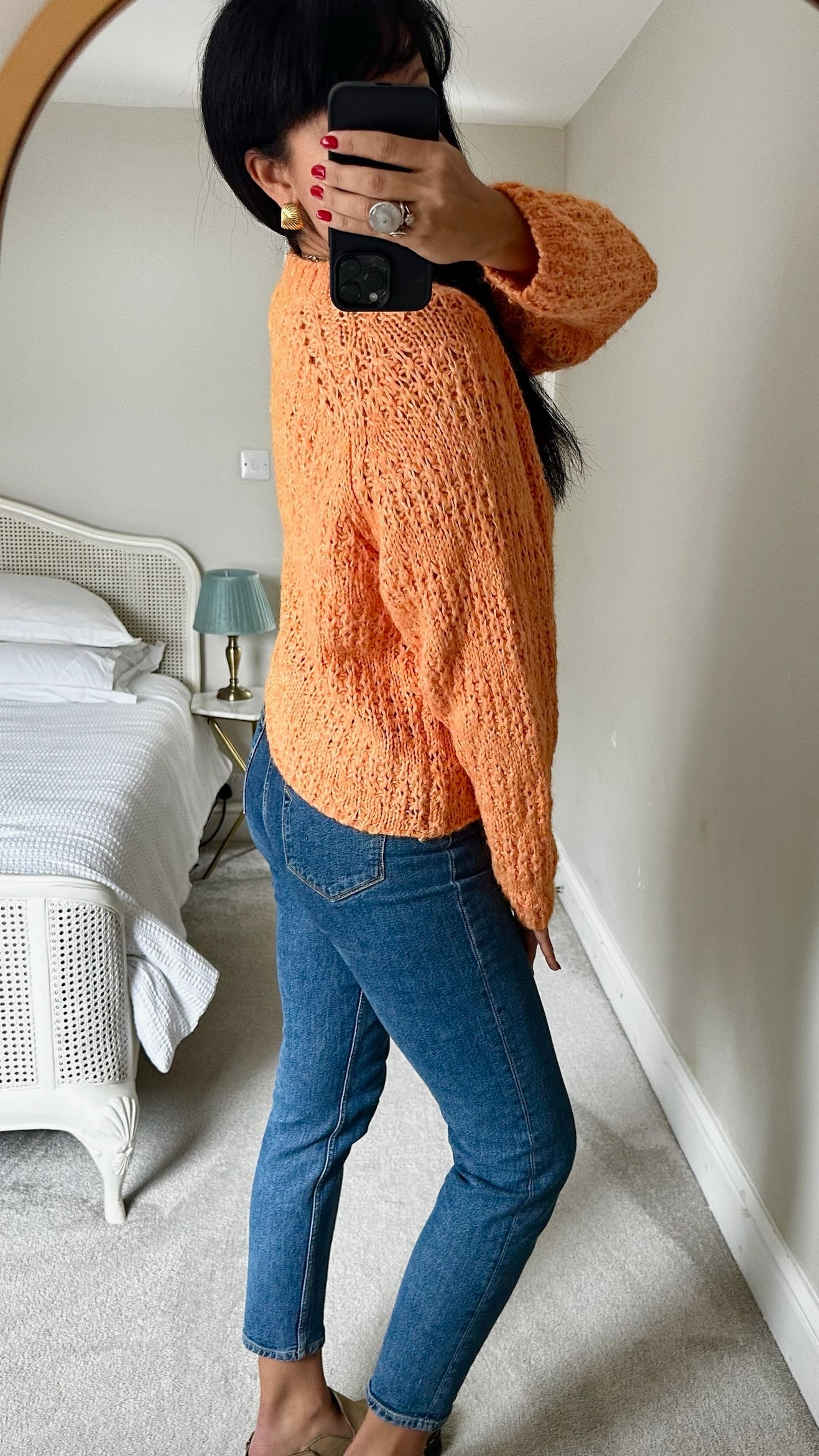 Numph @ Anthropologie orange alpaca wool blend knitted jumper medium UK 10 vgc