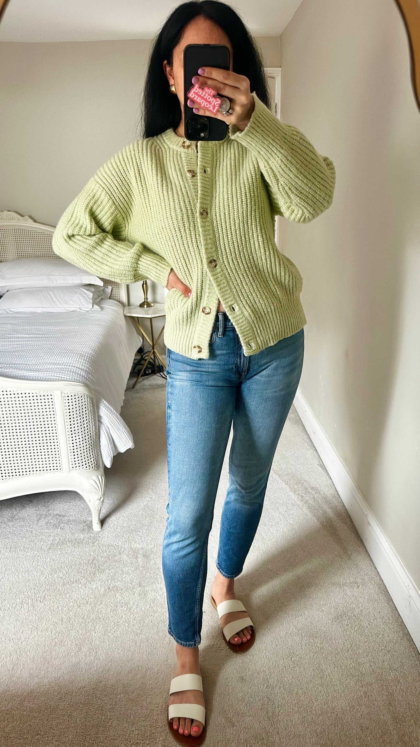 Topshop mint green knitted cardigan jumper small UK 8 vgc