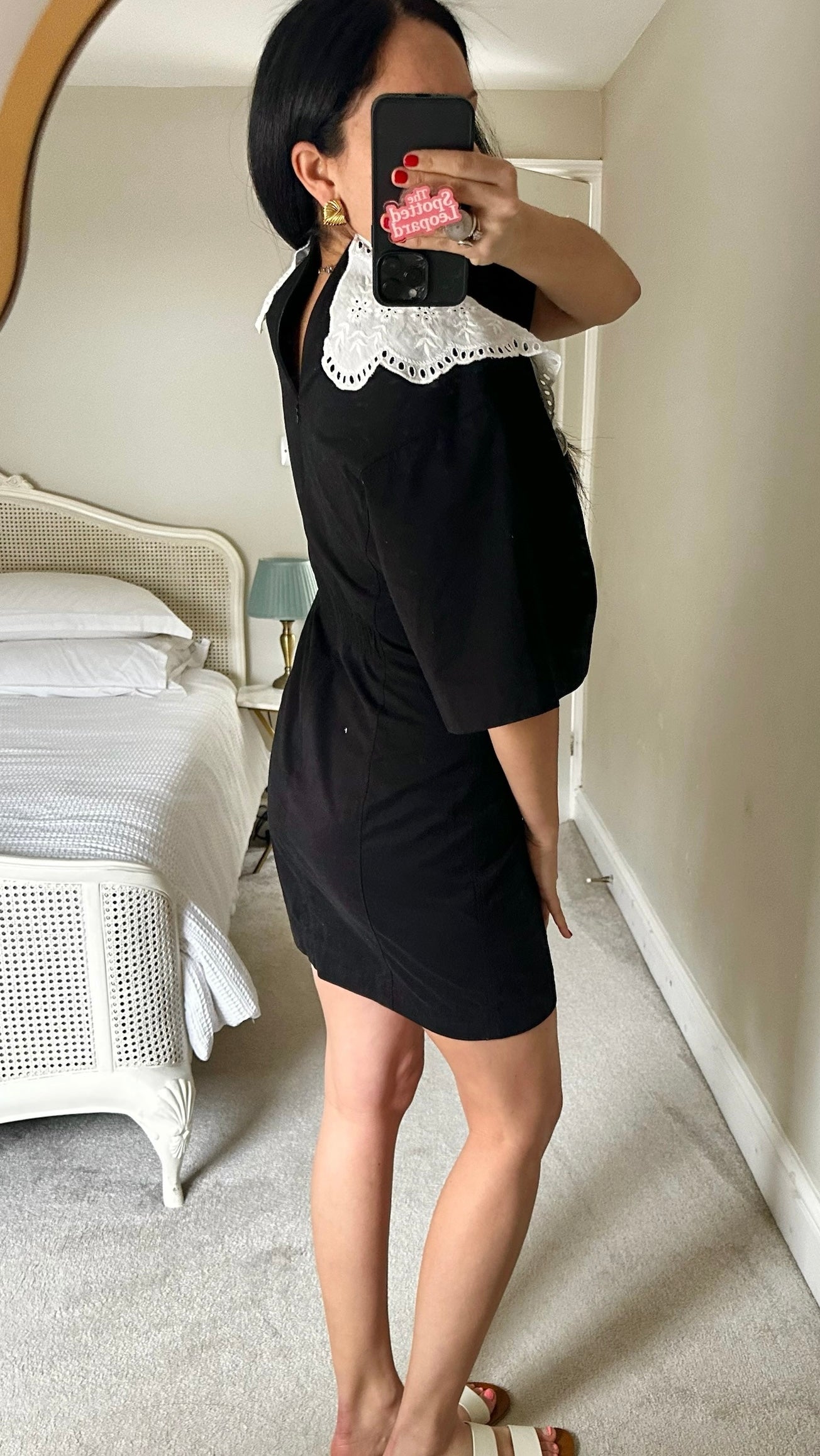 & other stories black white mini collared dress UK 10-12 vgc
