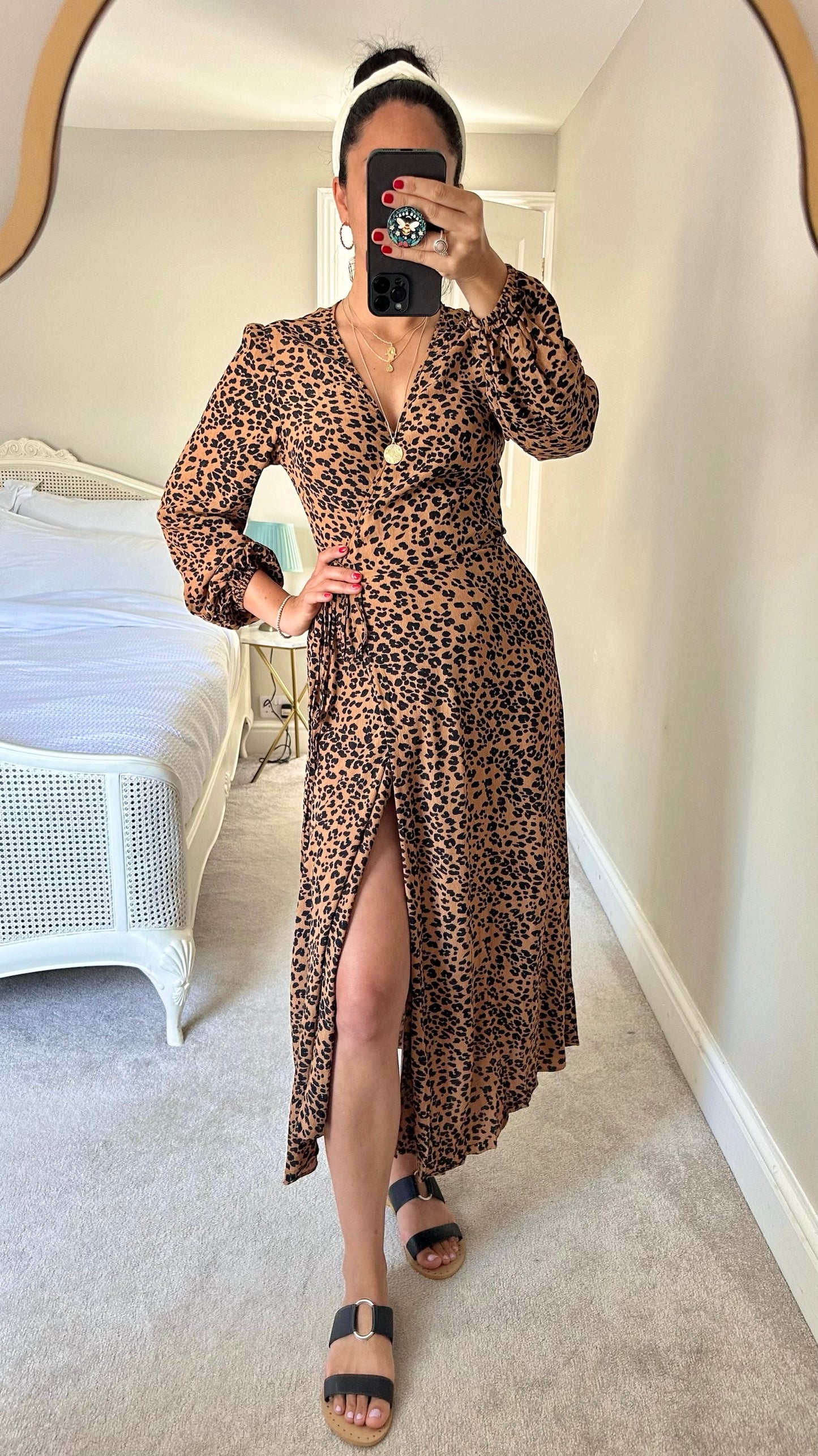 & Other stories leopard print wrap maxi dress extra large L UK 14 vgc