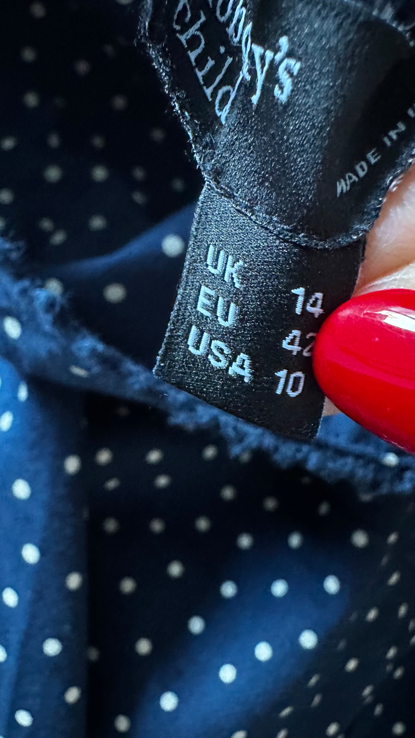 Nobody’s Child navy blue cream polka dot linen blend jumpsuit trousersuit medium UK 12 vgc