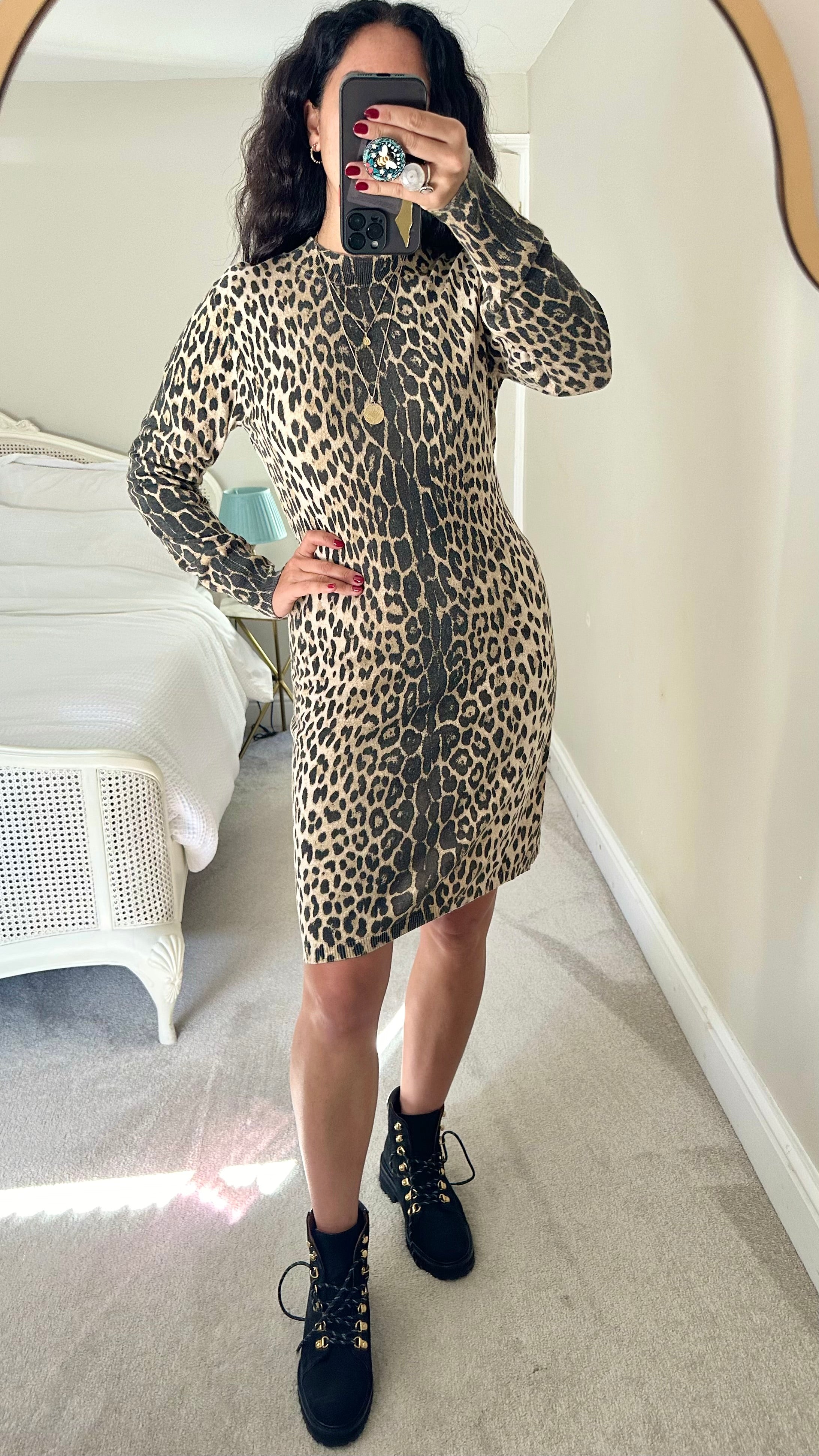 Leopard print jumper warehouse best sale