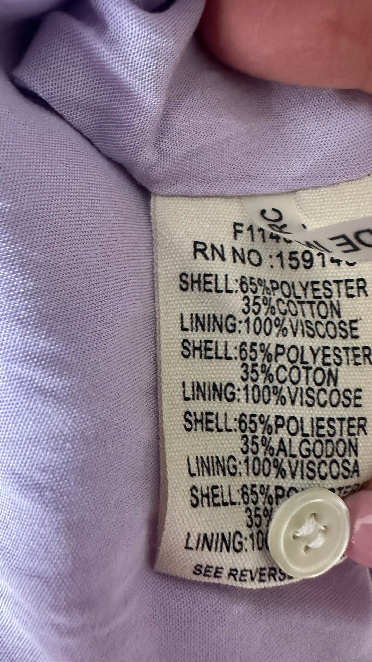 FRNCH lilac white button up dress long midi event extra large UK 16 vgc