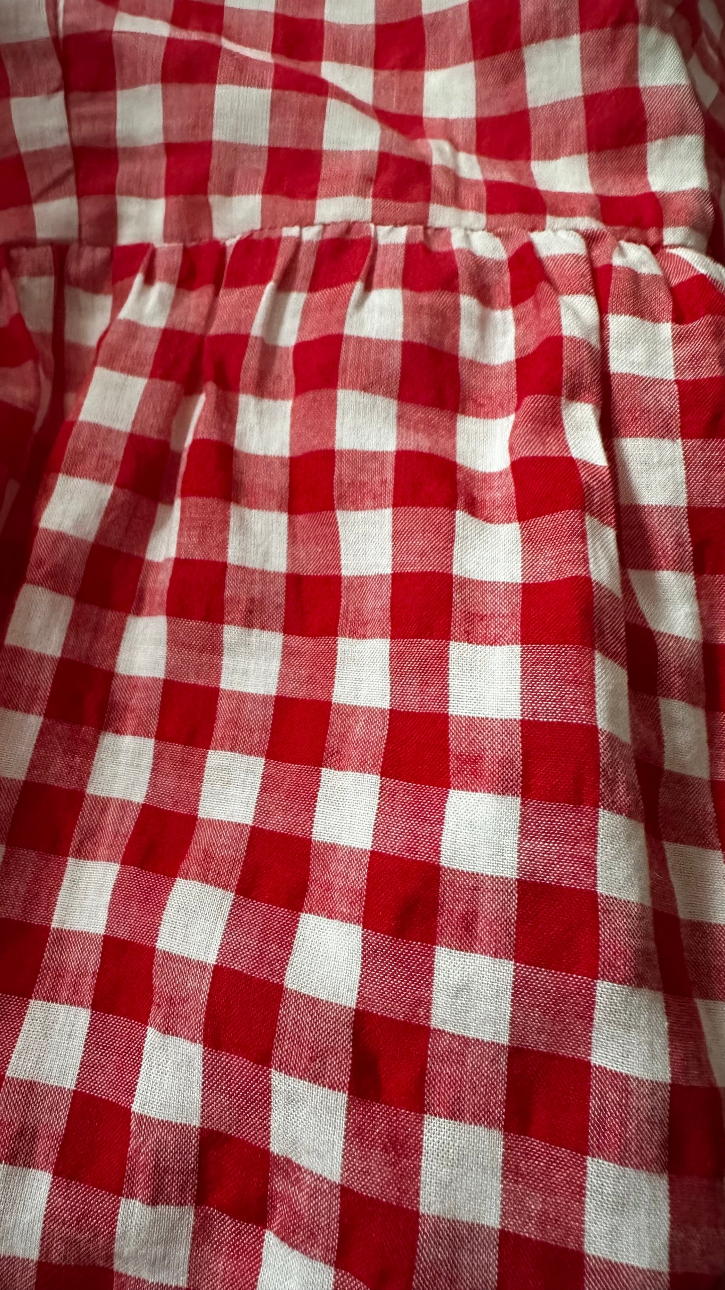 Phase Eight red white gingham check maxi long dress medium UK 14 vgc