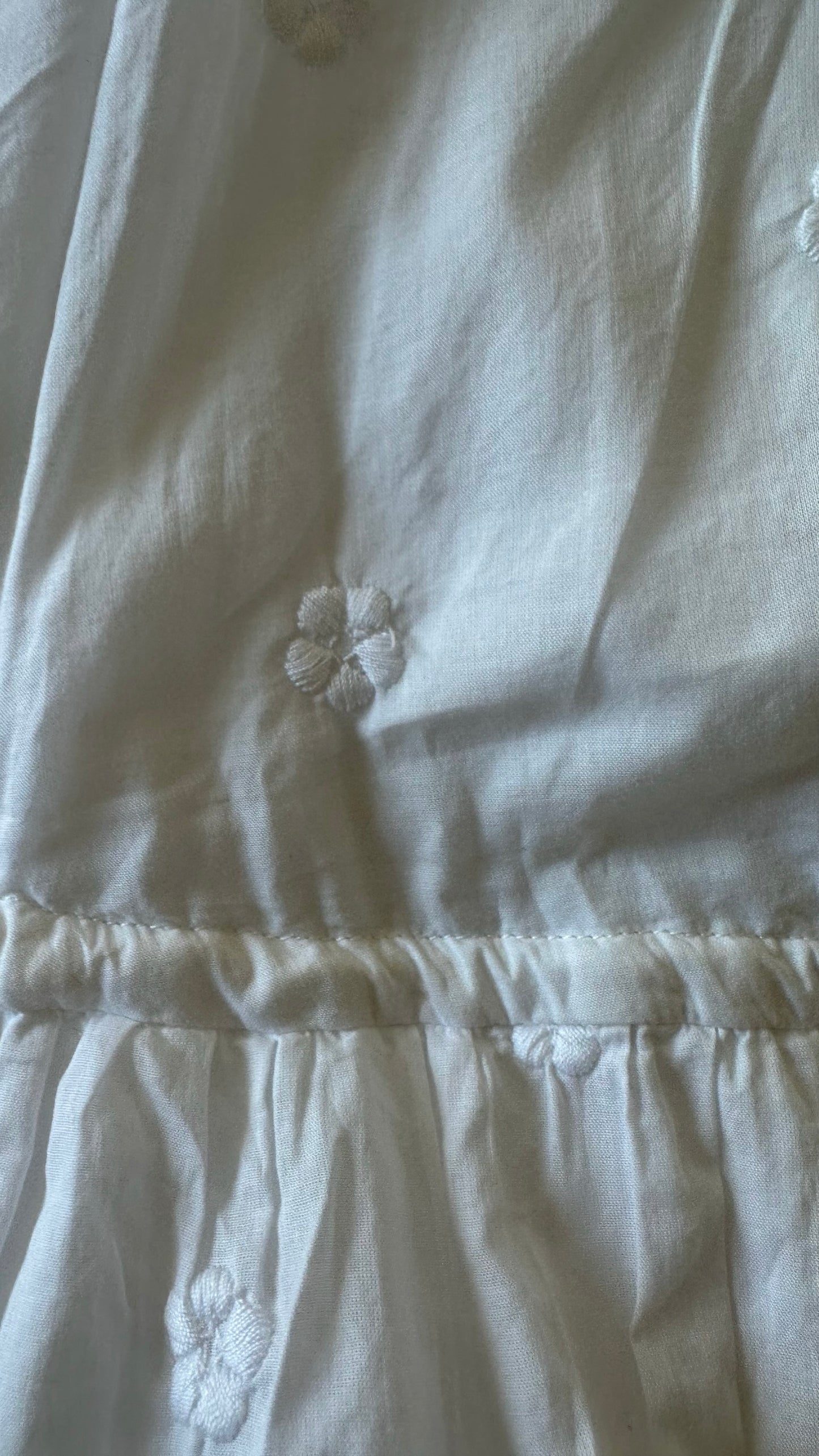 &Other stories white floral embossed mini sun dress holiday small S UK 8-10 and large L UK 12