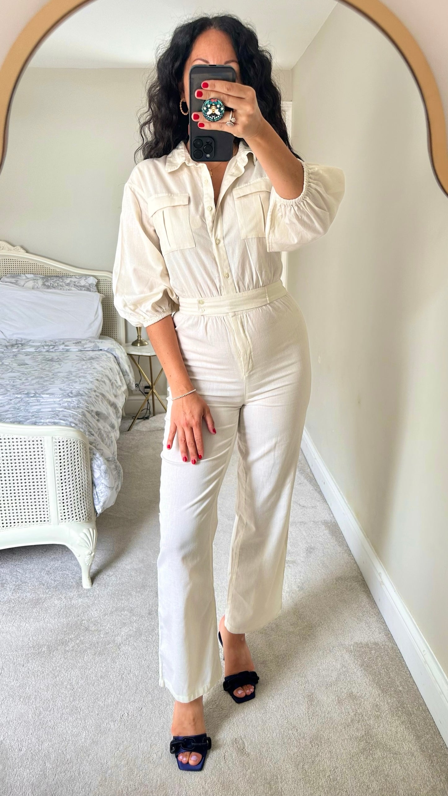 Pretty Lavish white linen blend Playsuit jumpsuit small S UK 8 vgc