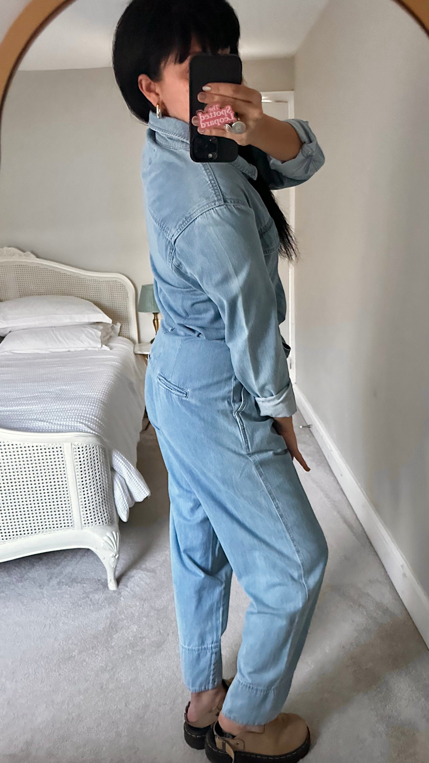 Second Female @ Anthropologie light blue denim jumpsuit playsuit medium UK 12-14 vgc