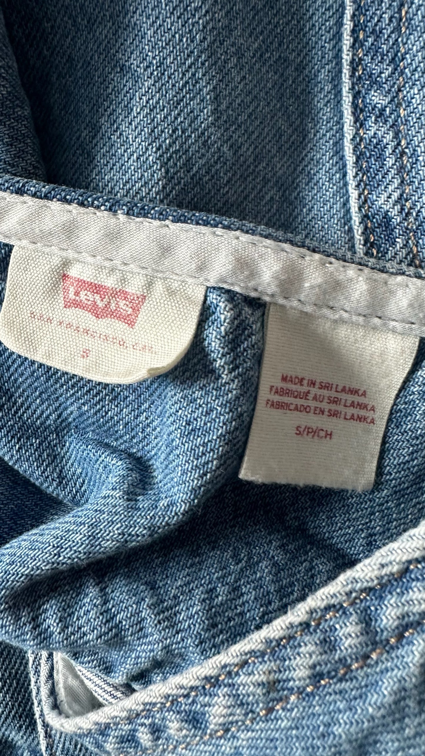 Levis button up denim mini dress small UK 8 vgc