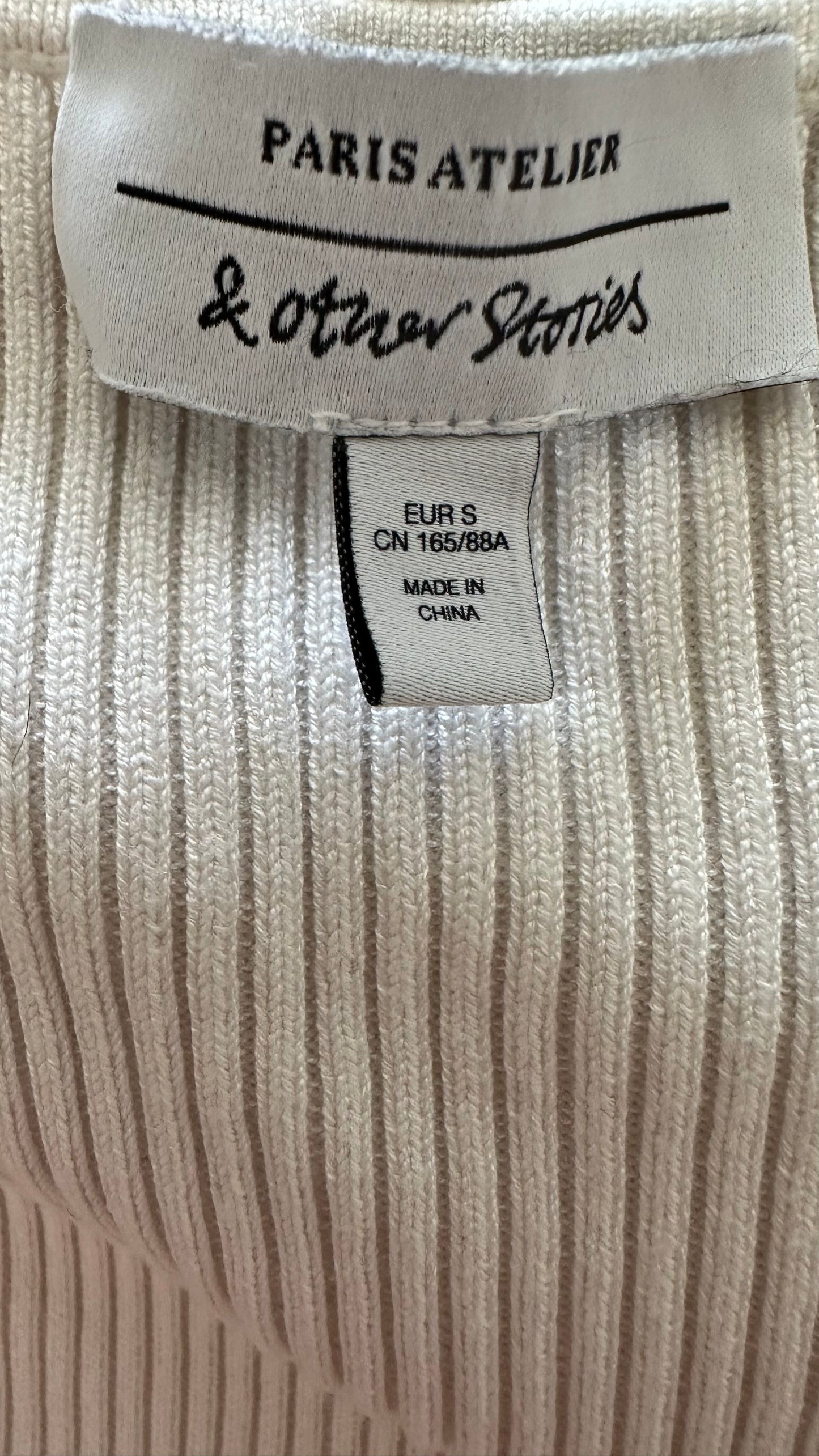 & other stories white ribbed knitted jumper small UK 8 10 vgc