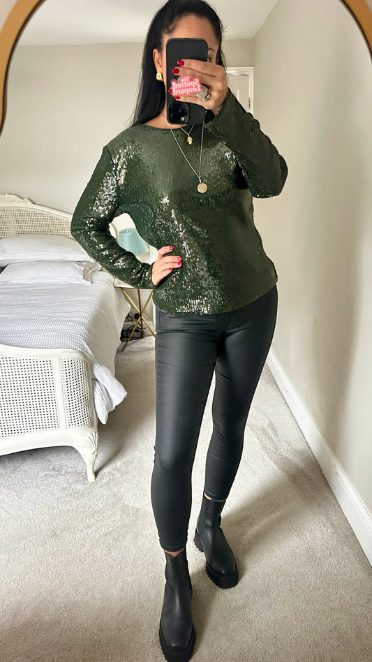 Topshop black matte wetlook leggings small S petite UK 8 XMS25