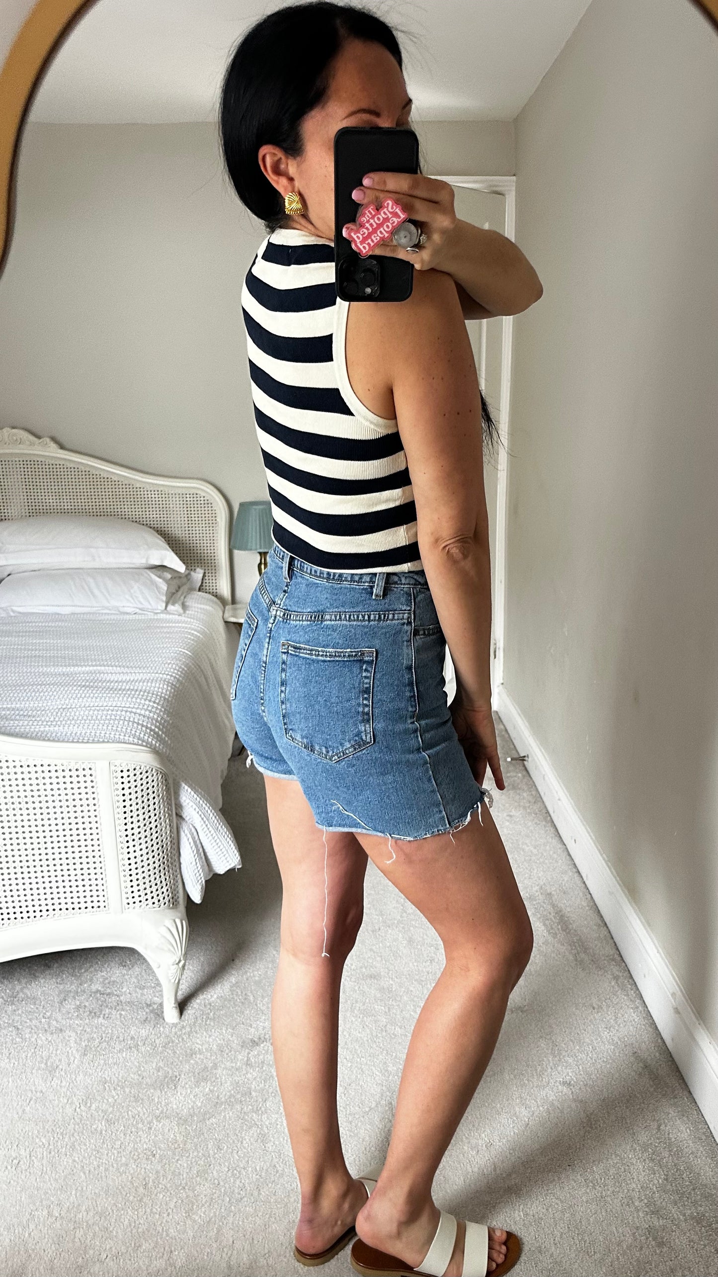 Object @ASOS blue navy denim jeans shorts small UK 10 vgc