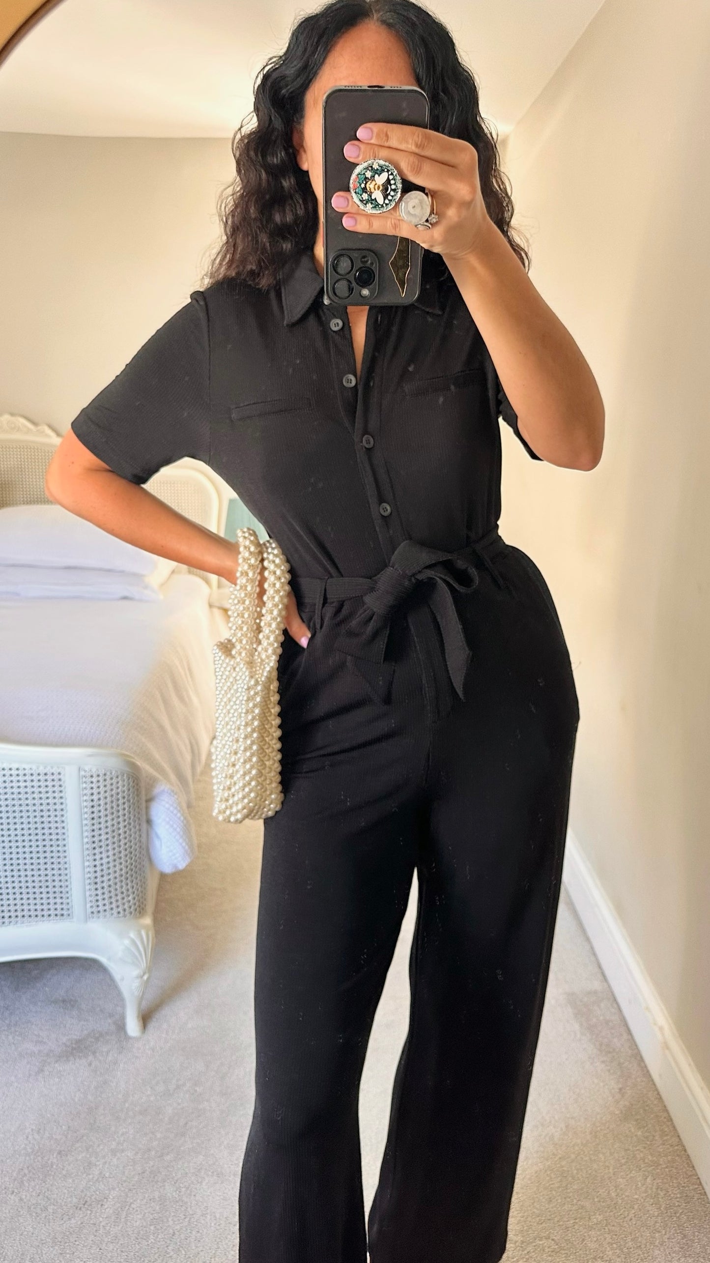 &Other stories black tie waist jumpsuit small S UK 8 vgc