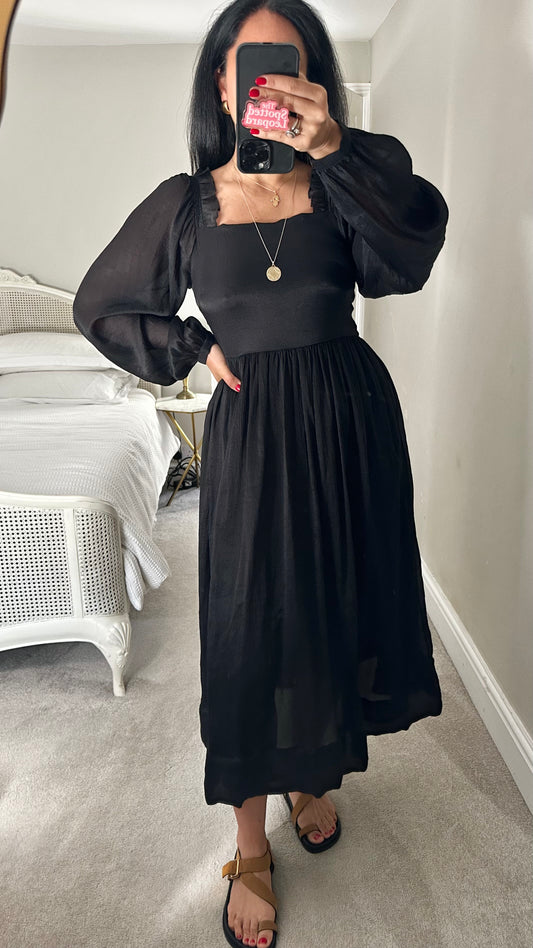 Selected Femme @ Anthropologie black event midi dress small medium UK 10-12 vgc