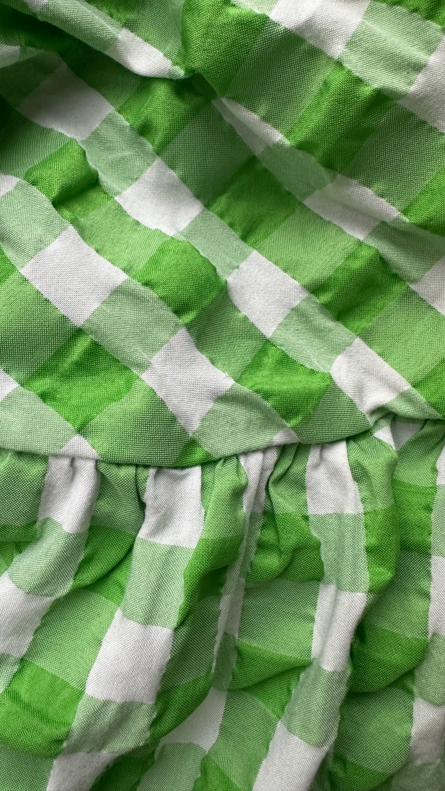 Never Fully Dressed green white gingham check wrap midi dress small petite UK 8 vgc