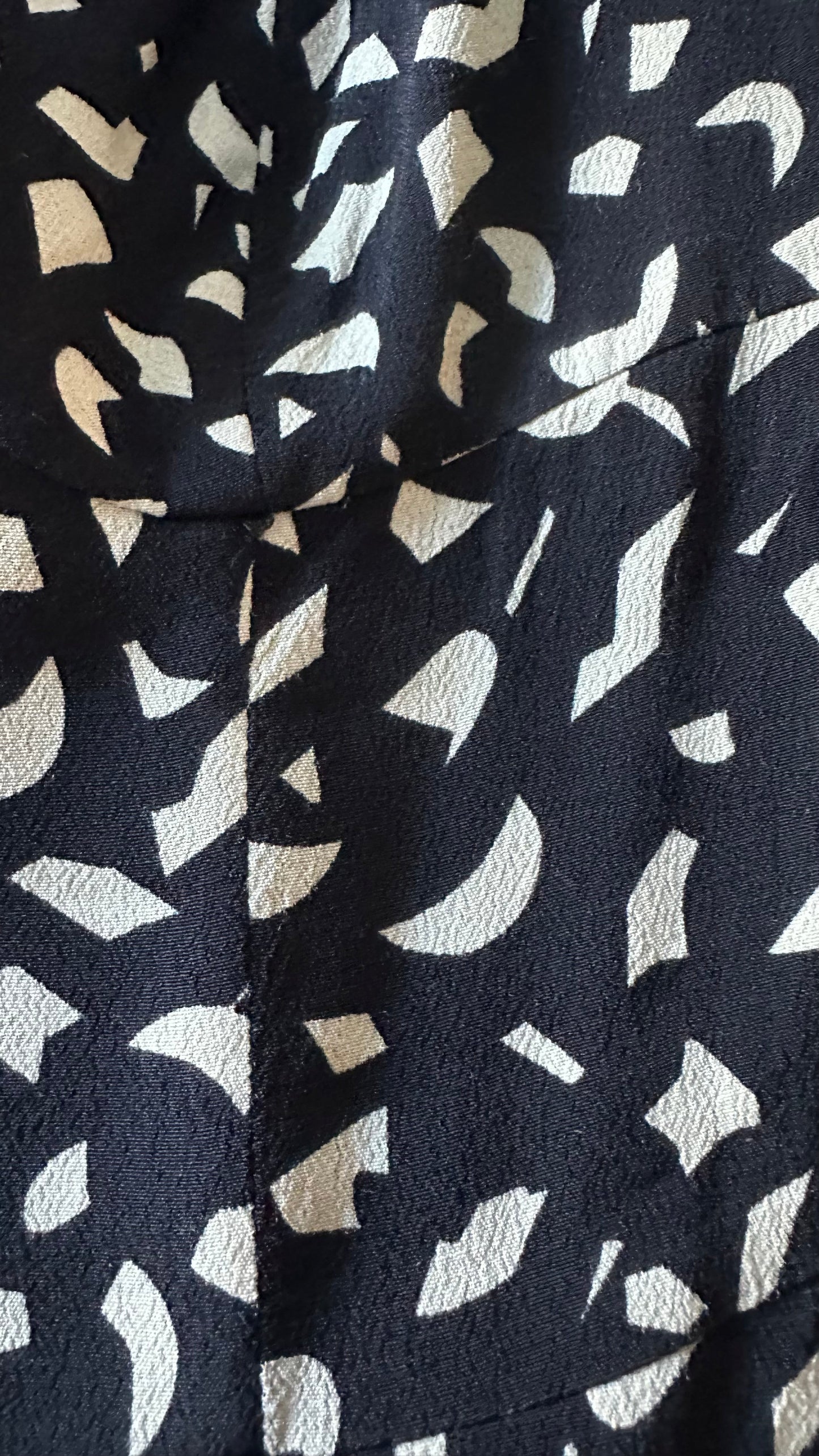 & other stories black cream abstract side split squiggle midi event dress small UK 8 vgc