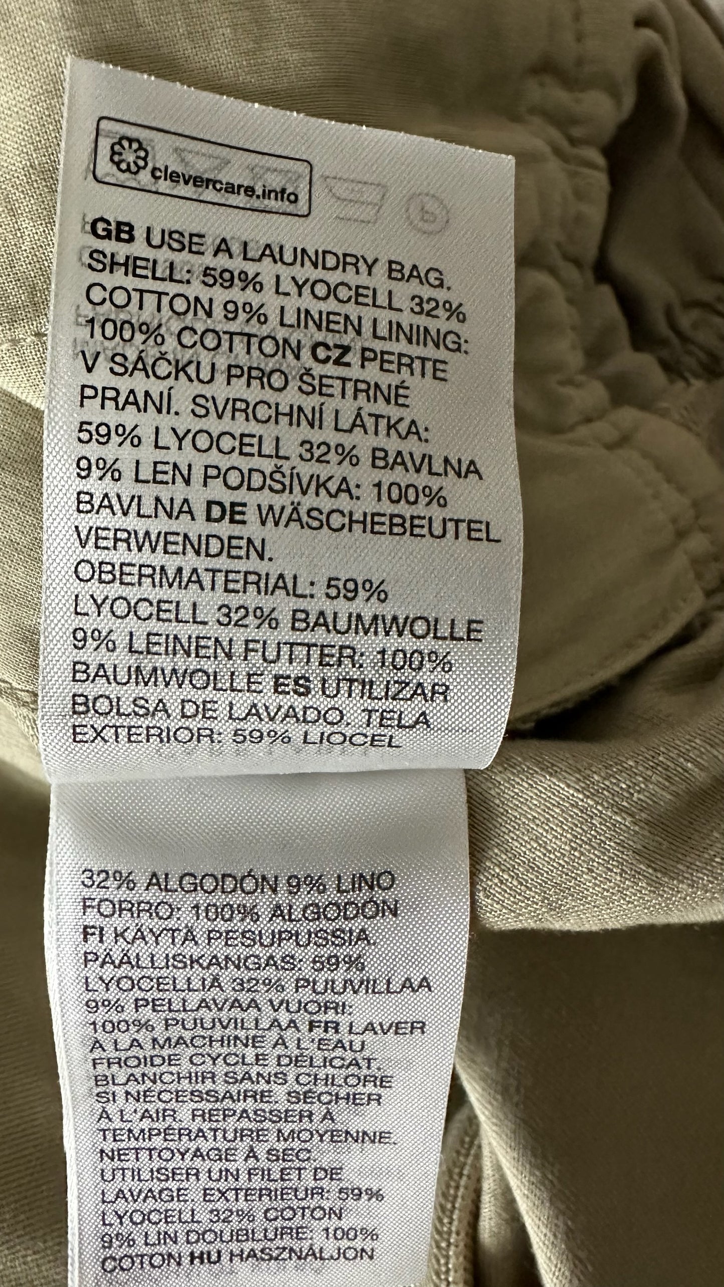 & other stories khaki green stone linen blend jumpsuit small UK 8-10 vgc