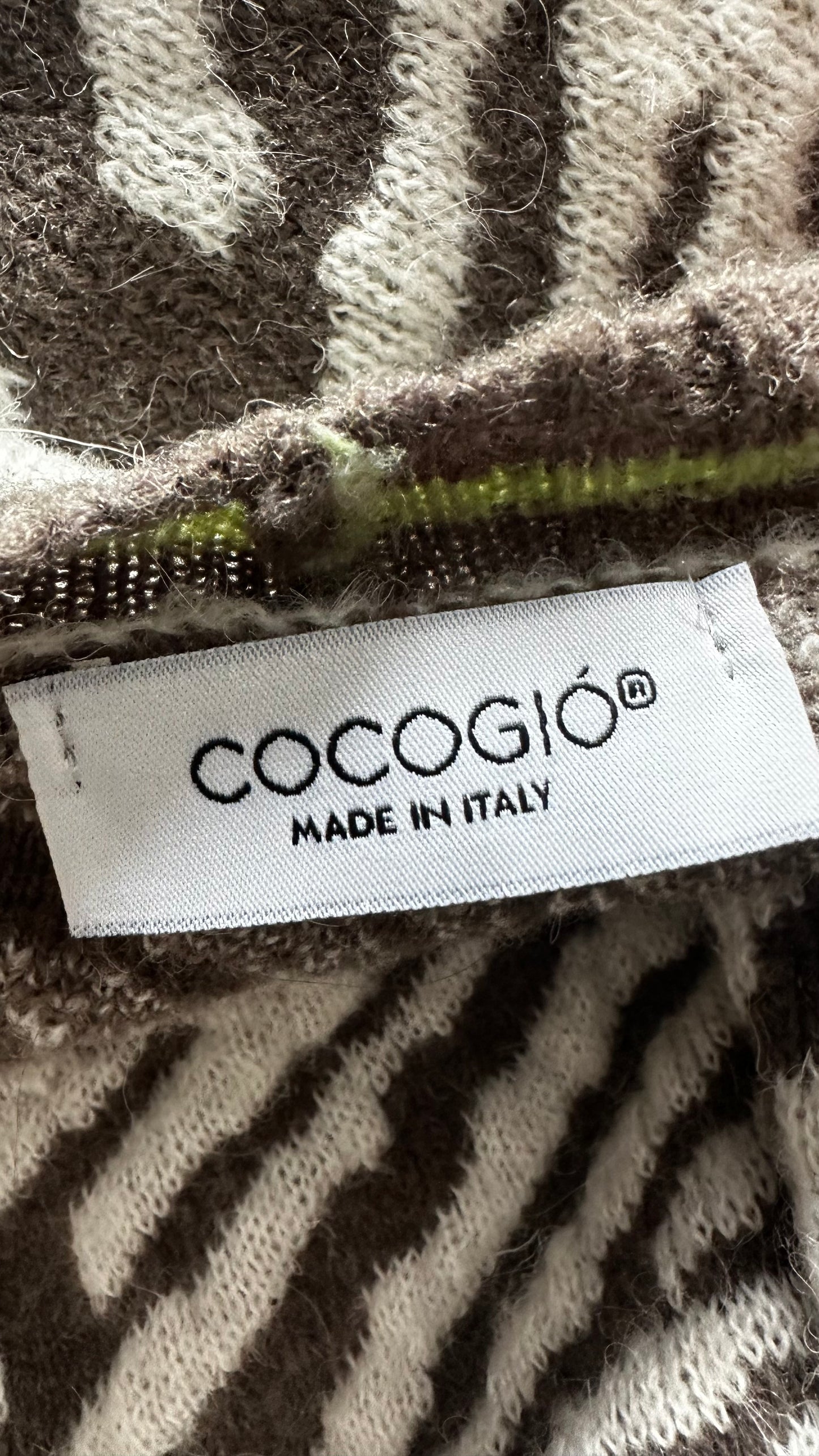 Cocogio mink cream animal print knitted cardigan jumper large UK 12 vgc