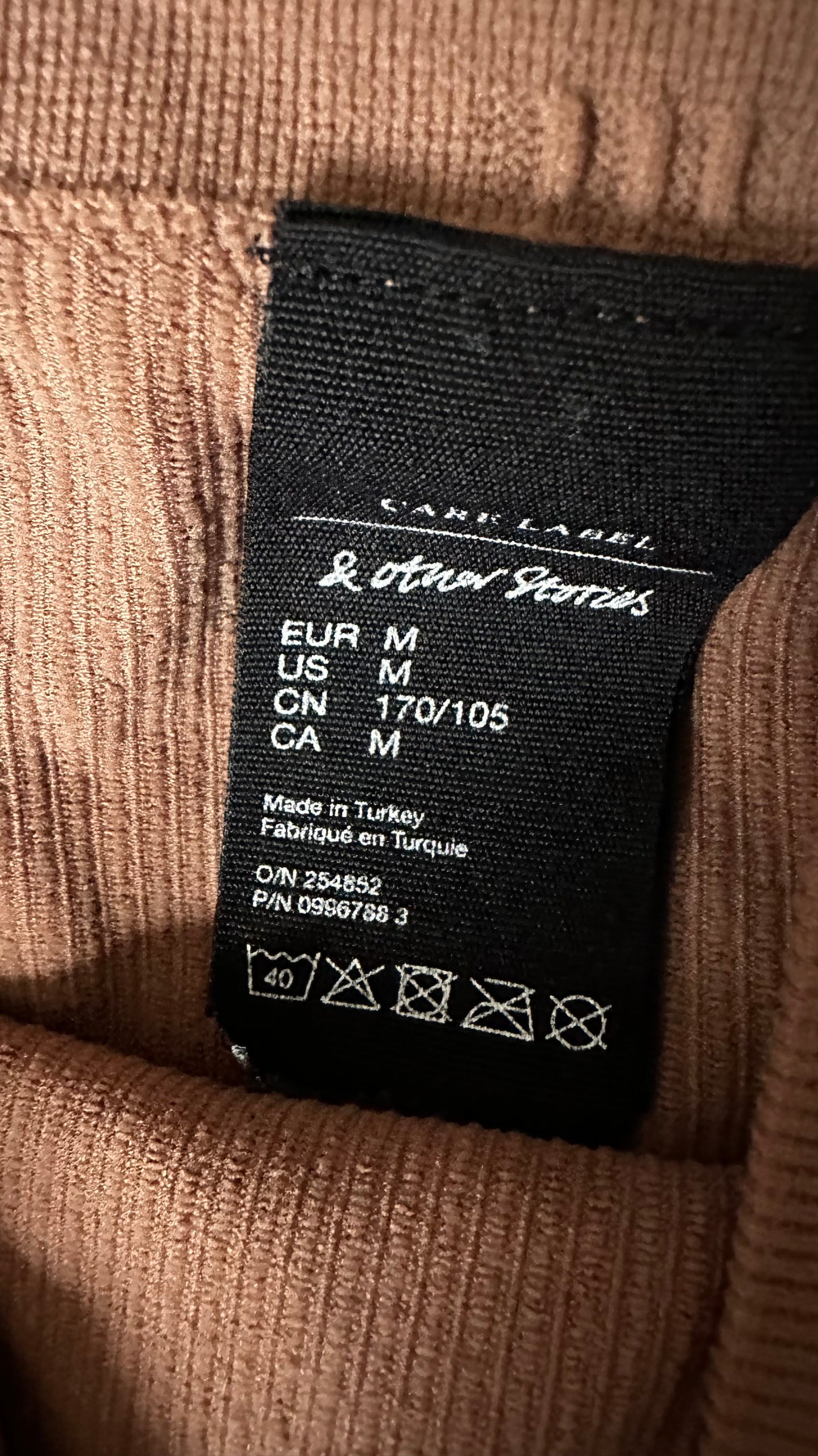 & other stories brown tan ribbed Pilates sports leggings too set medium UK 12-14 vgc