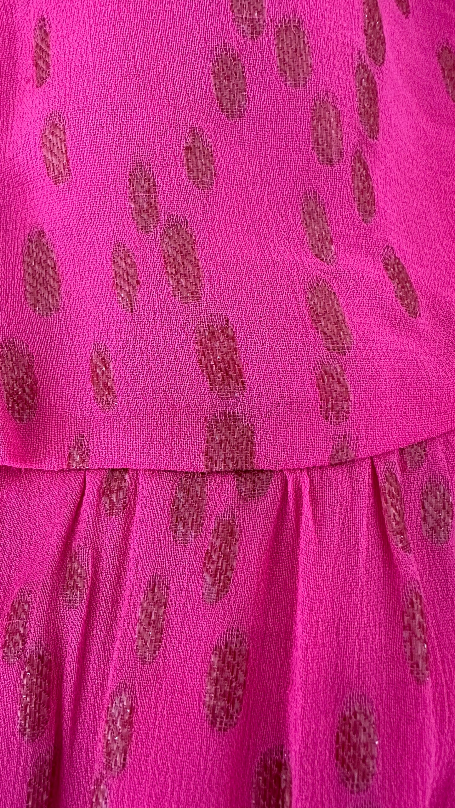Mint velvet fuchsia pink and gold polka dot wedding guest dress medium large UK 10-12 vgc