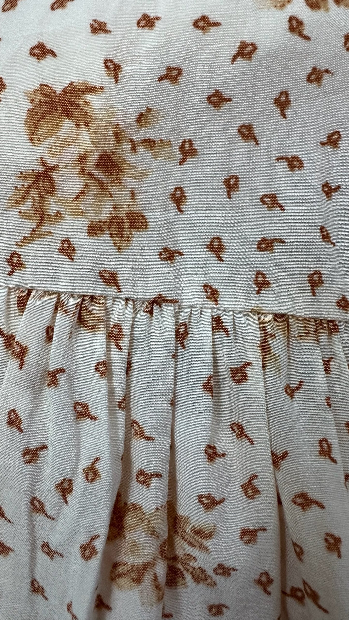 & other stories cream apricot orange floral mid length wedding guest dress small UK 8 vgc