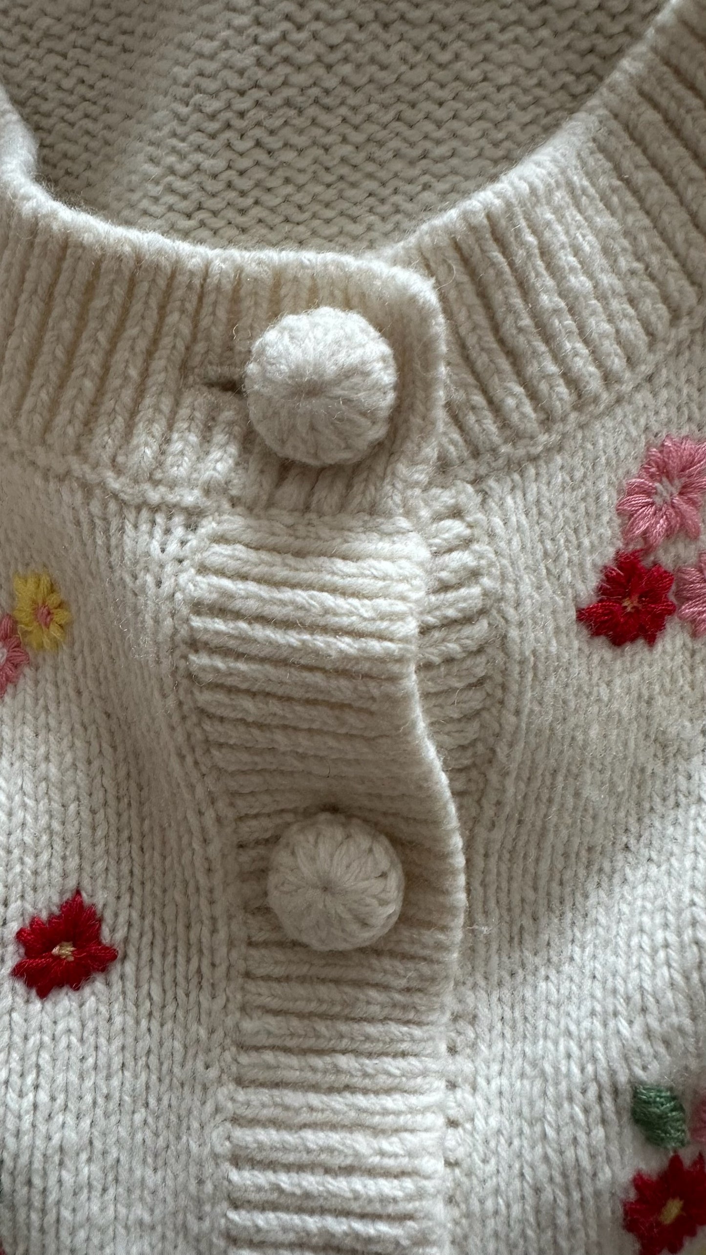 & other stories wool blend cream vintage floral knit cardigan top small UK 8-10 vgc