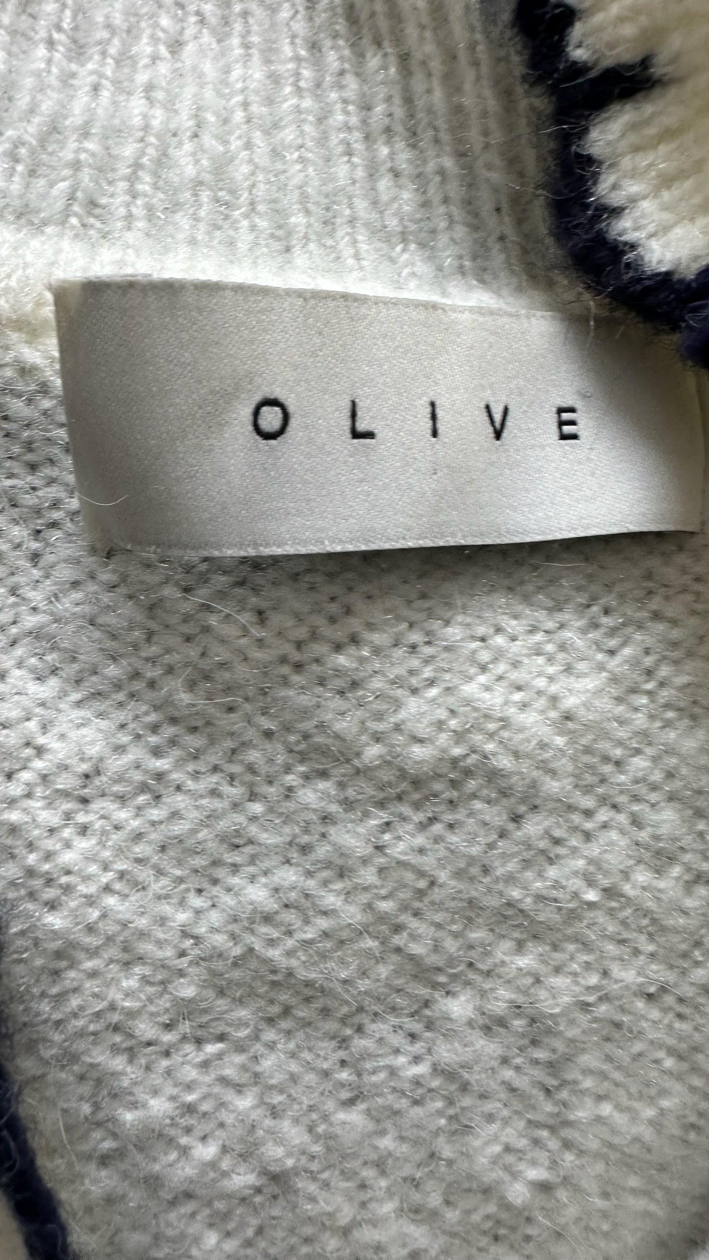 Olive cream black wool blend cardigan small UK 8-10 vgc w25