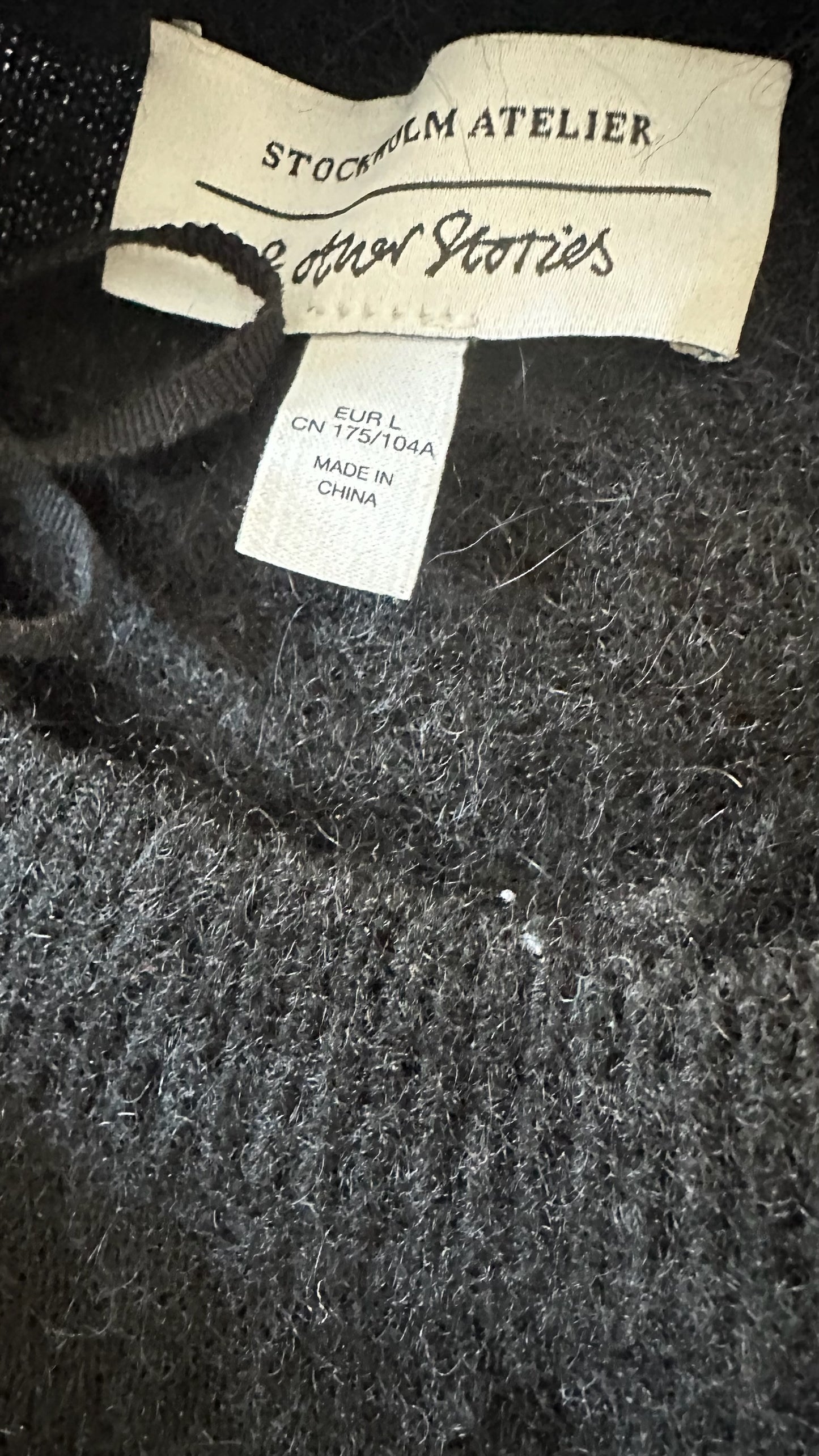 & other stories black white alpaca wool blend knitted jumper large UK 12-14 vgc w25