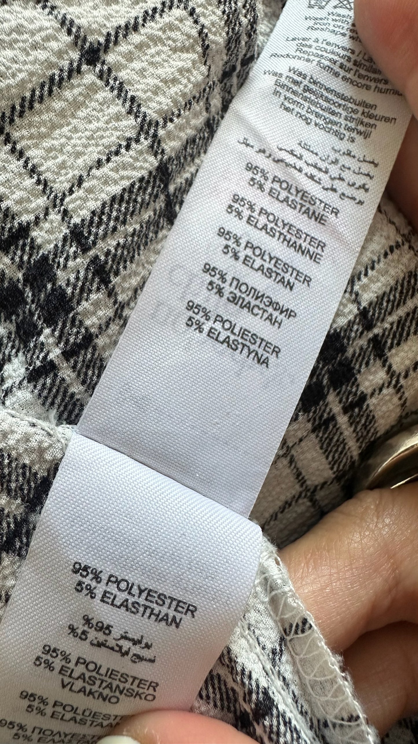 Nobody’s child white black check gingham midi dress large UK 12 vgc