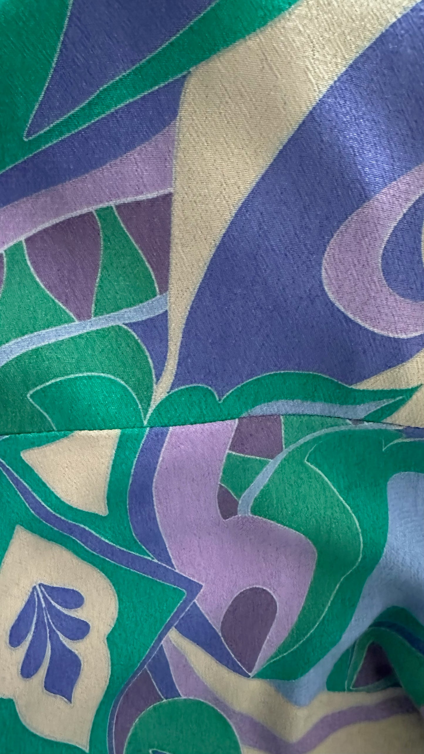 Mango lilac green blue twist front boho hippie jumpsuit tall large UK 12 vgc