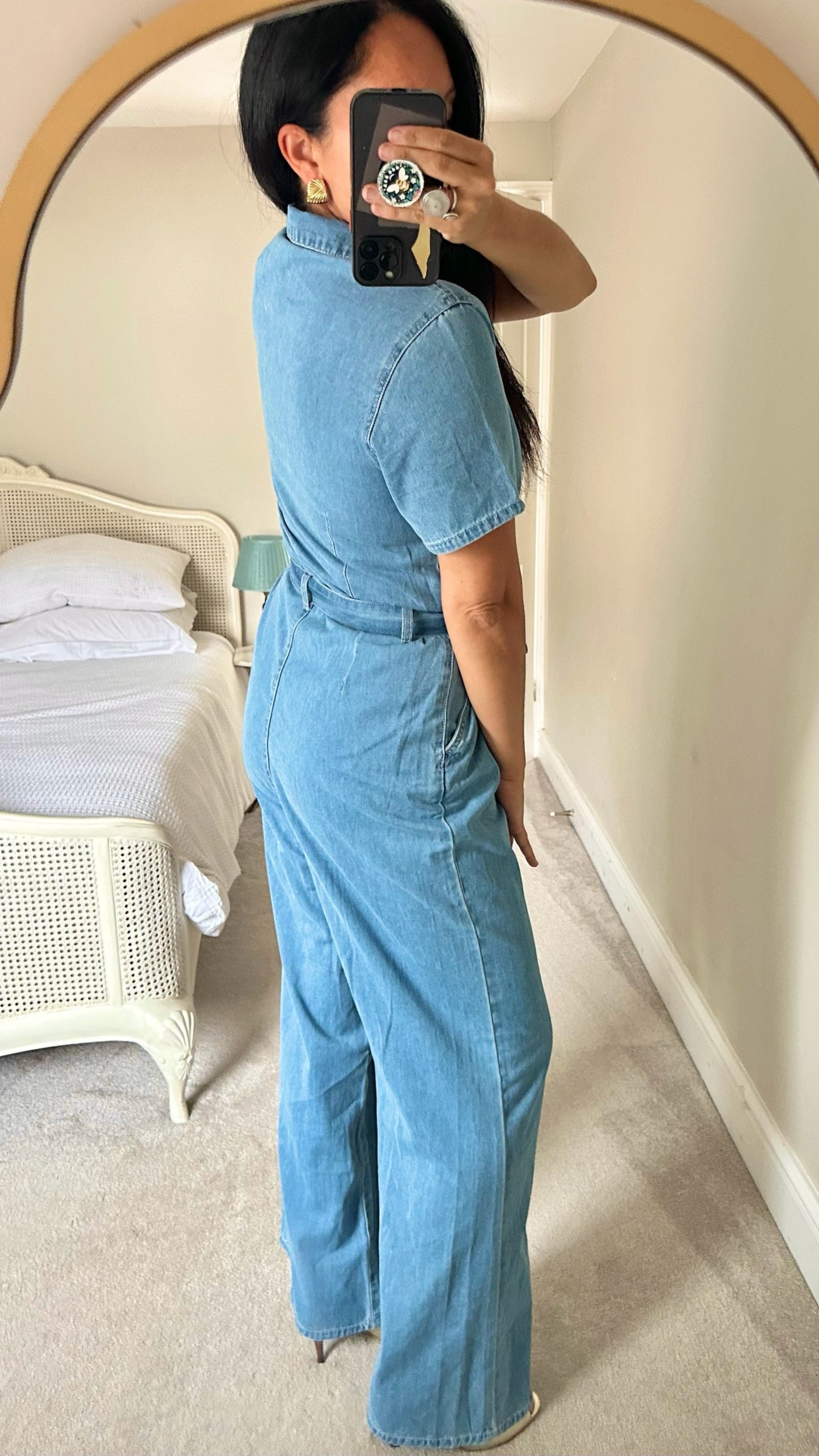 Object light blue denim jumpsuit large UK 12 bnwt new jeans w25