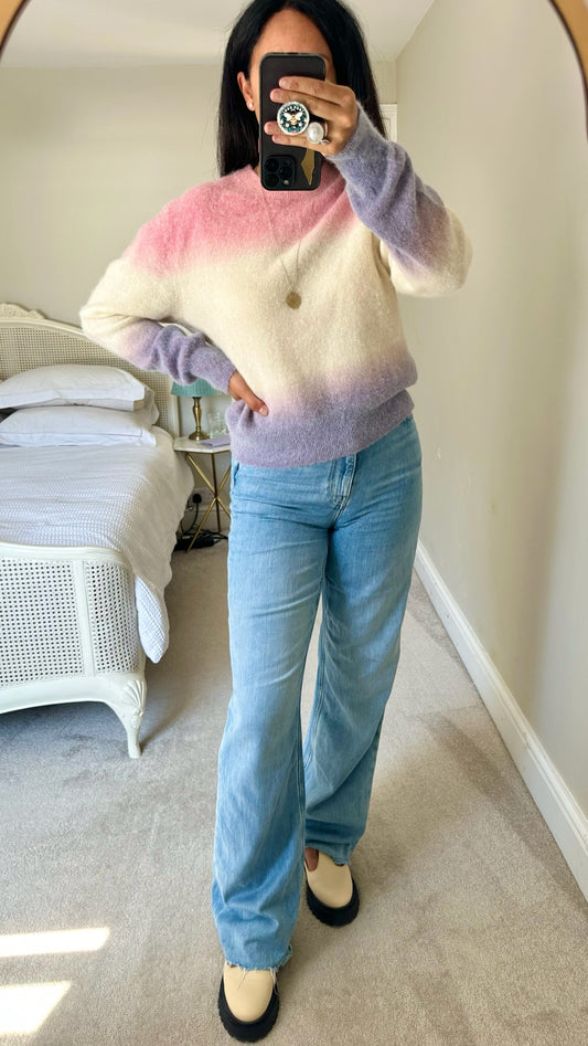 & other stories lilac pink cream alpaca wool jumper medium large UK 10 12 vgc w25