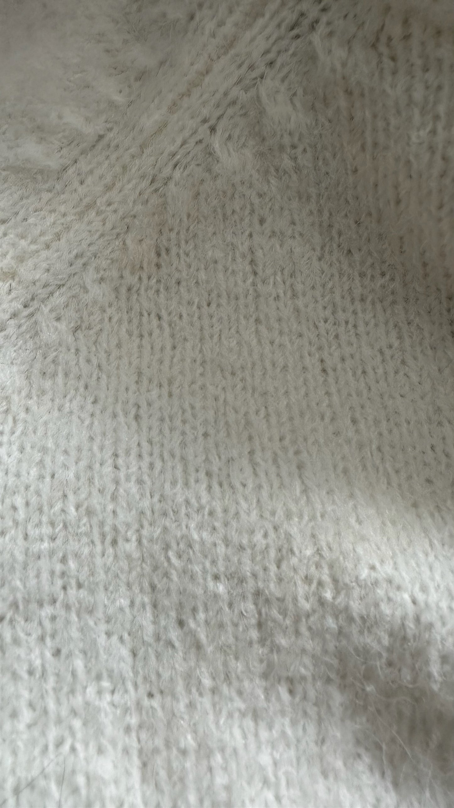 YAS cream white wool blend knitted jumper three quarter 3/4 length large UK 12 vgc w25