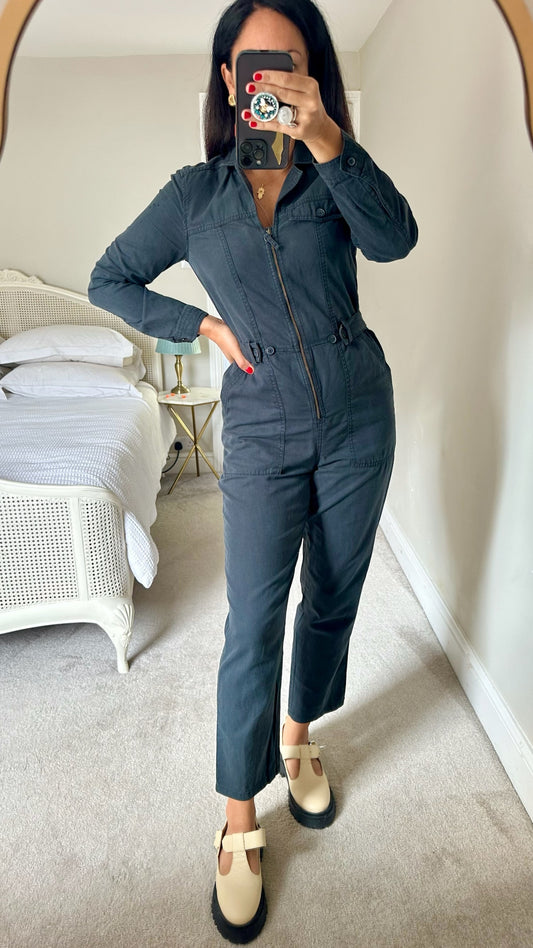 & other stories charcoal black jumpsuit medium UK 10 vgc w25