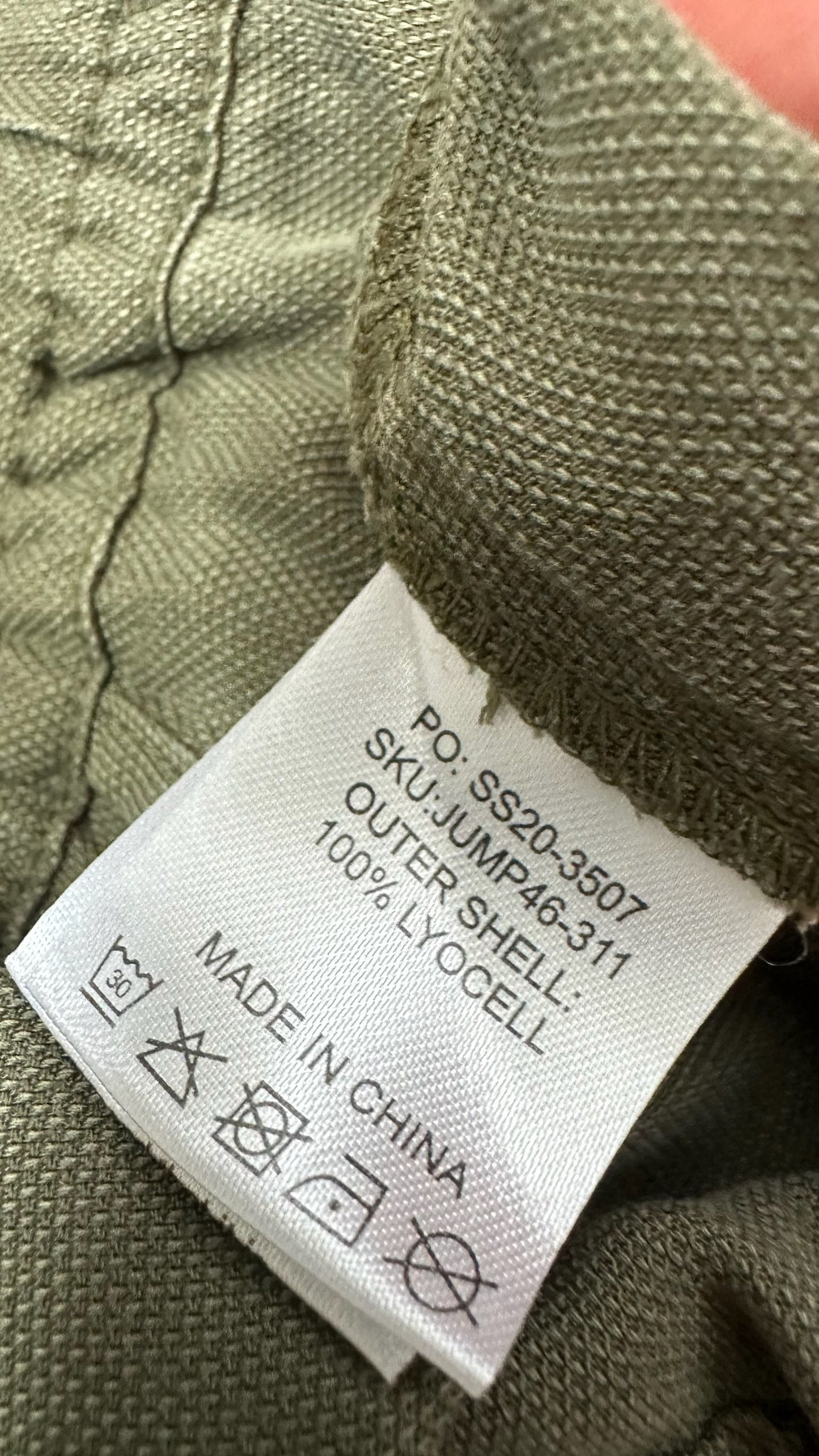 HUSH khaki olive green boiler suit jumpsuit small UK 8-10 vgc