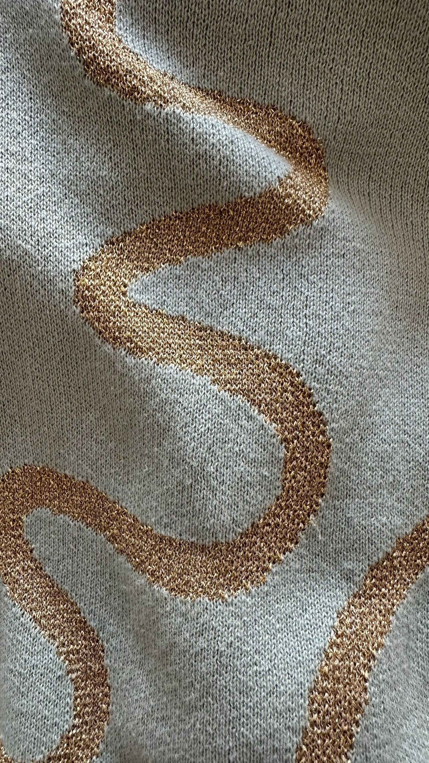 Selected Femme @ Anthropologie turquoise gold squiggle cardigan one size vgc