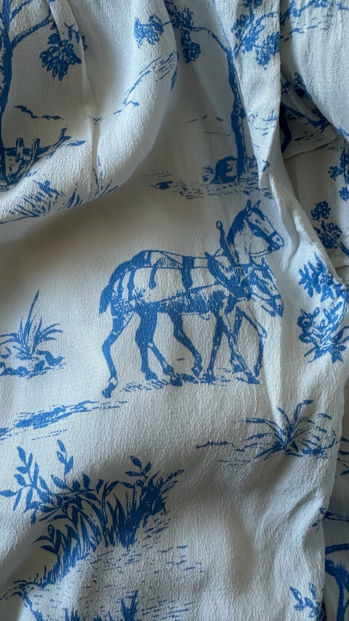 Numph @ Anthropologie white blue horse print dress medium large UK 10-12 vgc